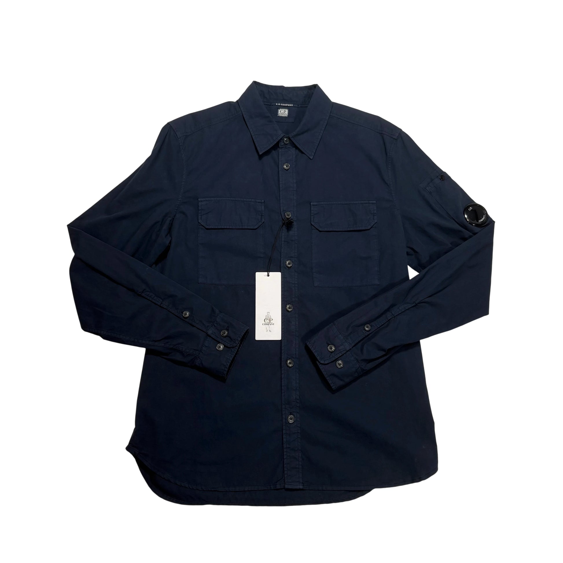 CP Company Navy Long-sleeve Button-up Single Goggle Shirt