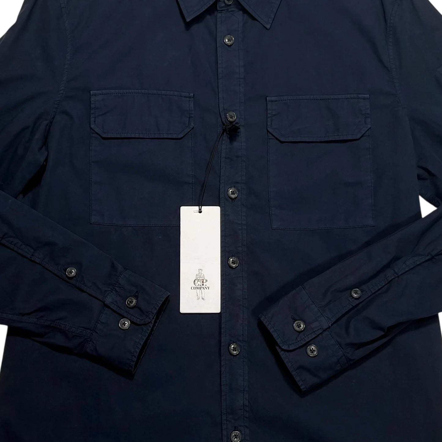 CP Company Navy Long-sleeve Button-up Single Goggle Shirt