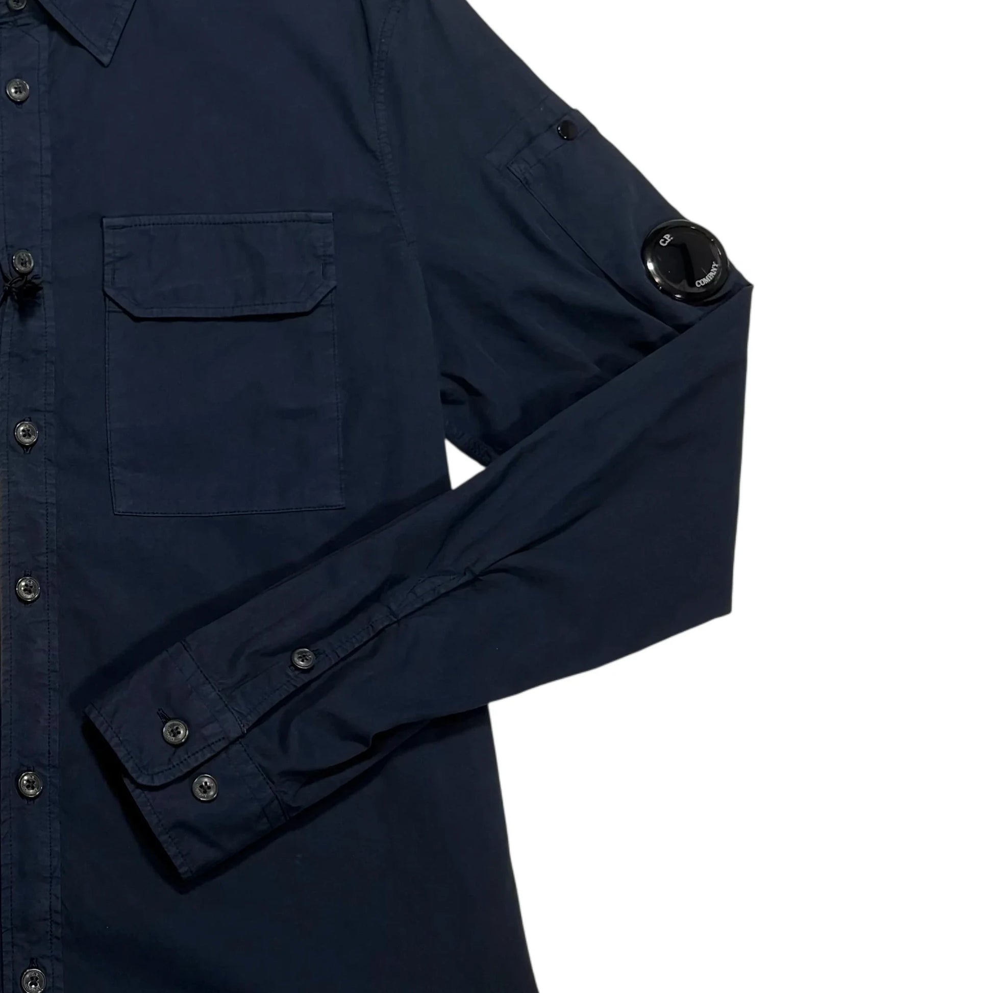 CP Company Navy Long-sleeve Button-up Single Goggle Shirt