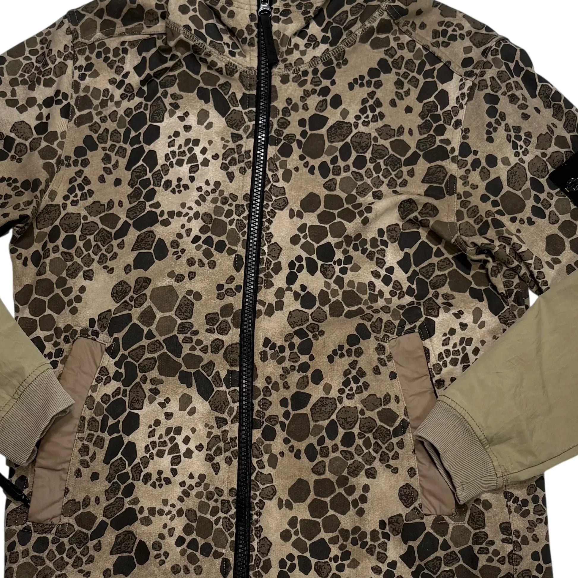 Stone Island Green Crocodile Hooded Zip Jacket