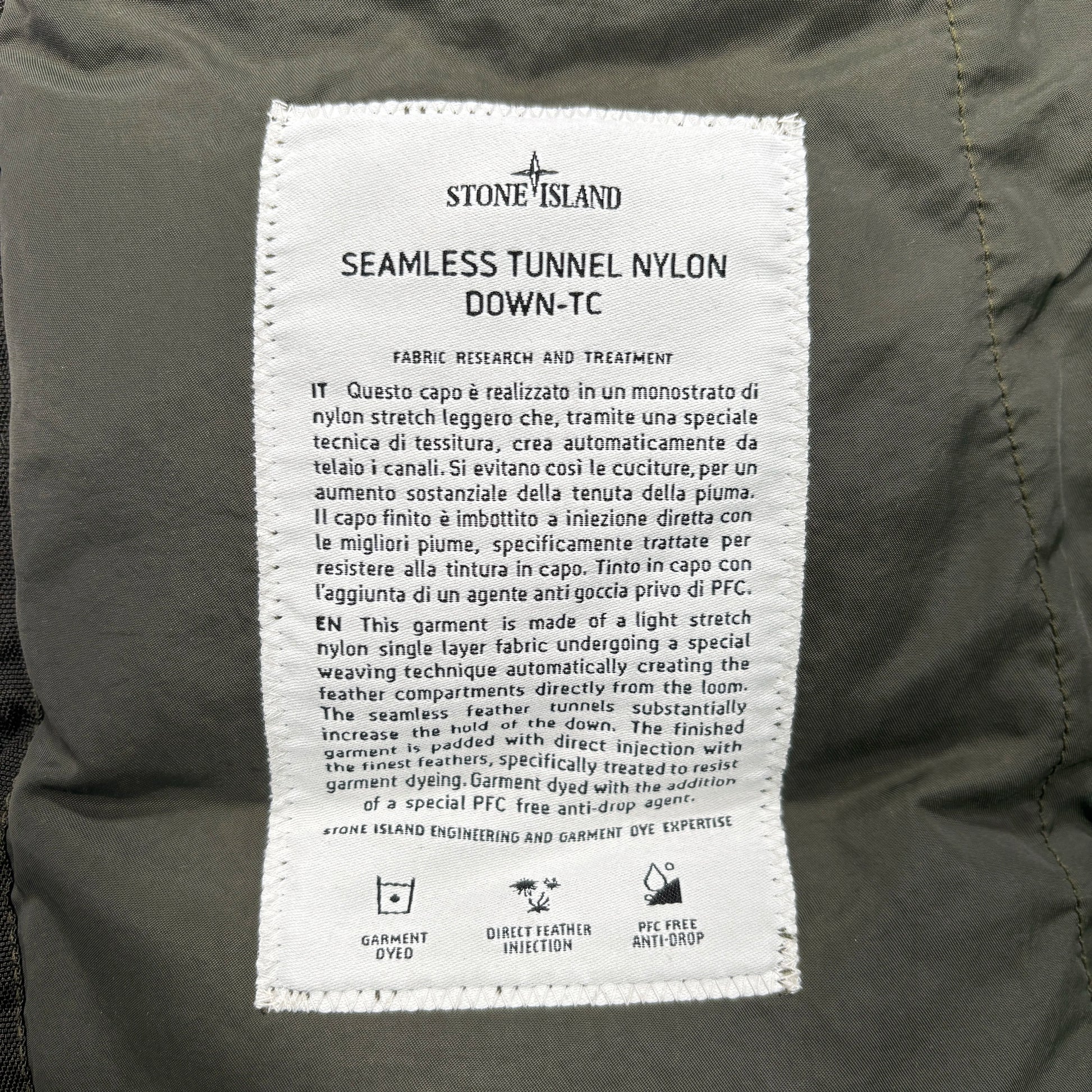 Stone Island Green Seamless Tunnel Nylon Down-TC Puffer Jacket