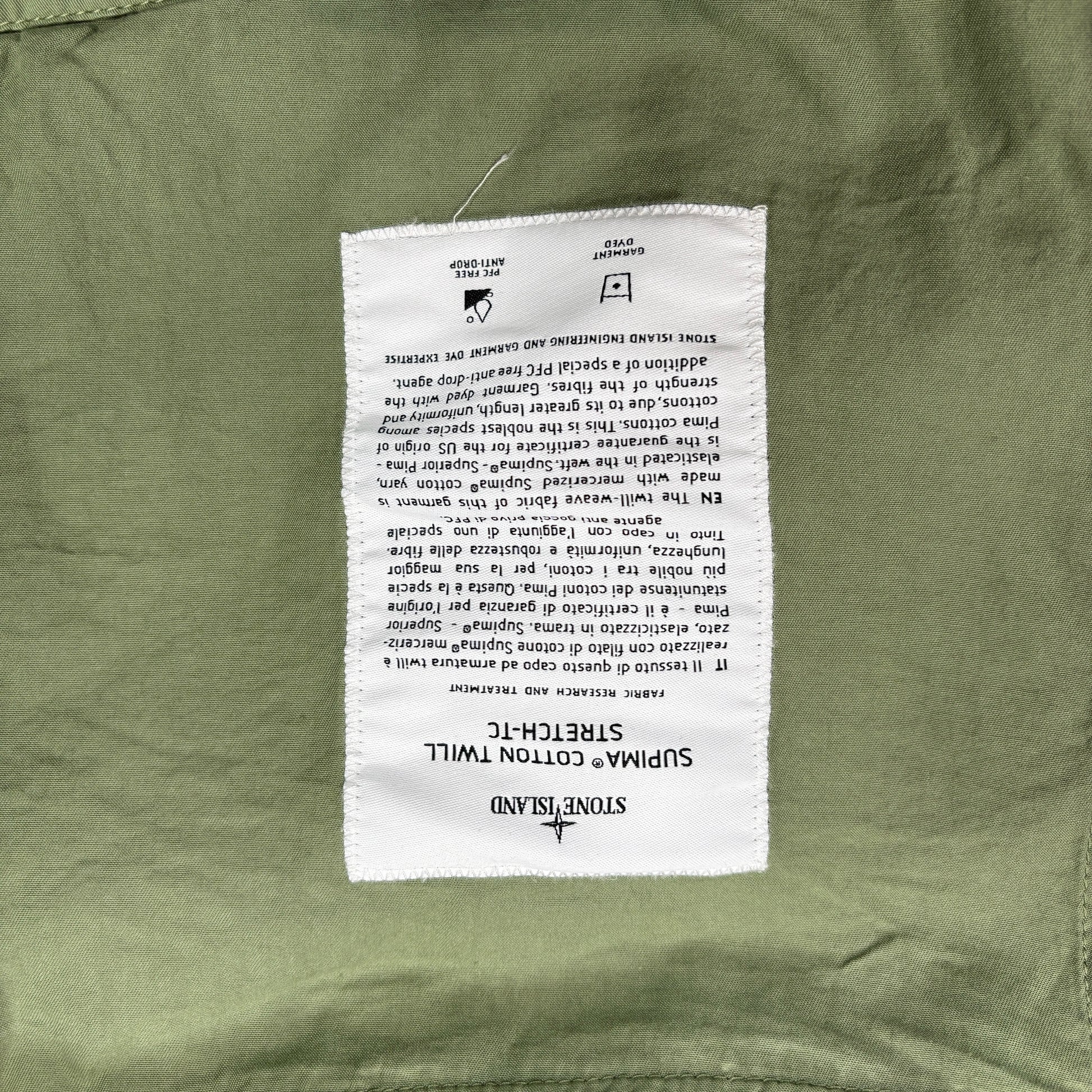 Stone Island Green Supima Cotton Twill Stretch-TC Hooded Jacket