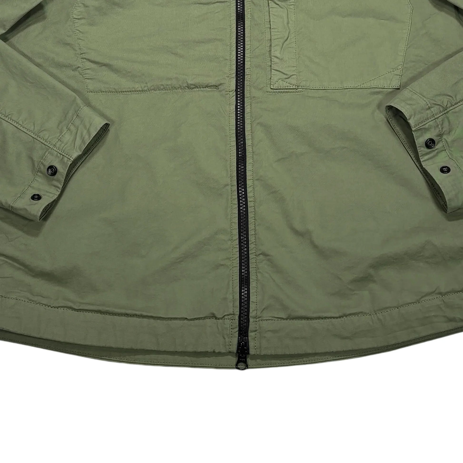 Stone Island Green Supima Cotton Twill Stretch-TC Hooded Jacket