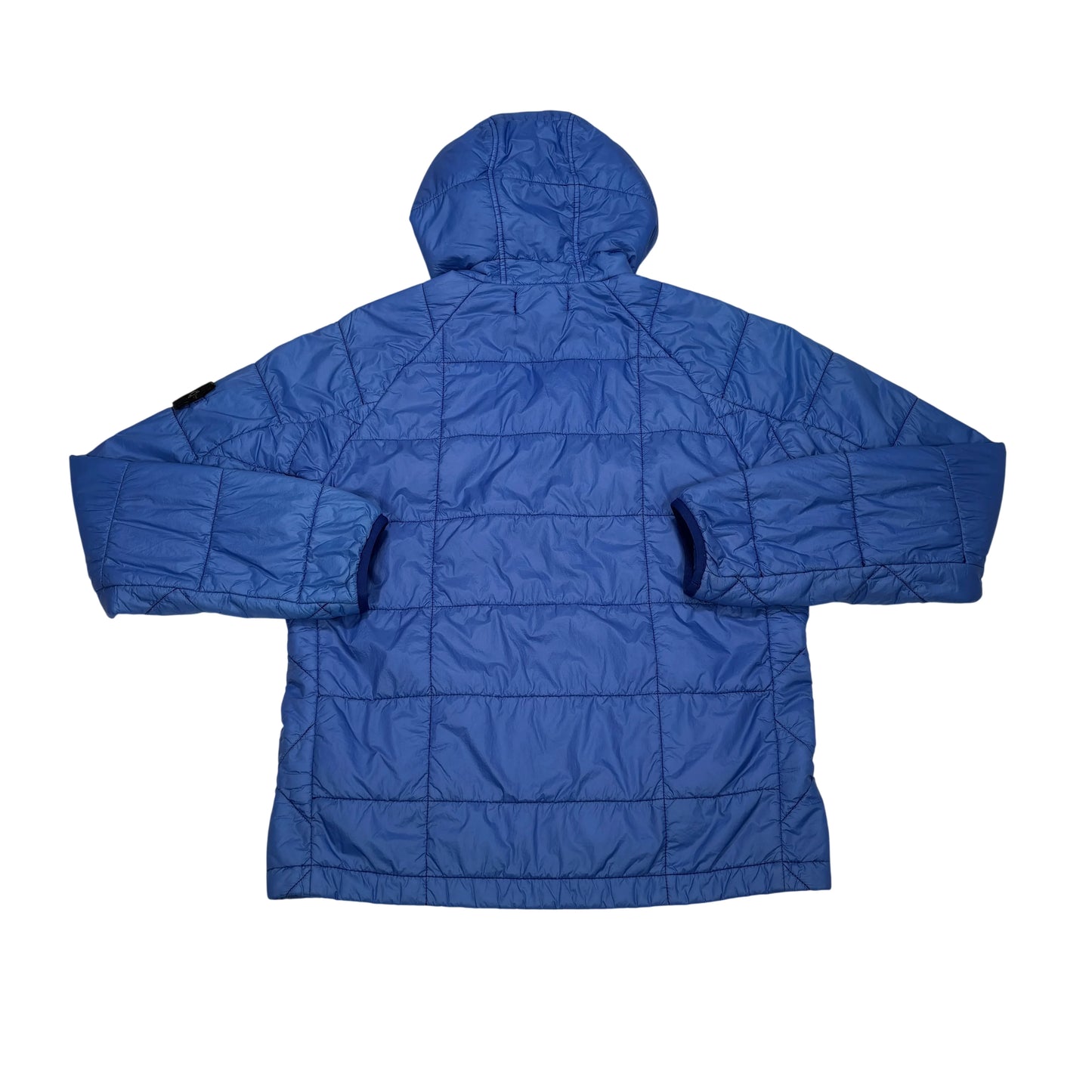 Stone Island Blue Hooded Quilted Micro Yarn Jacket