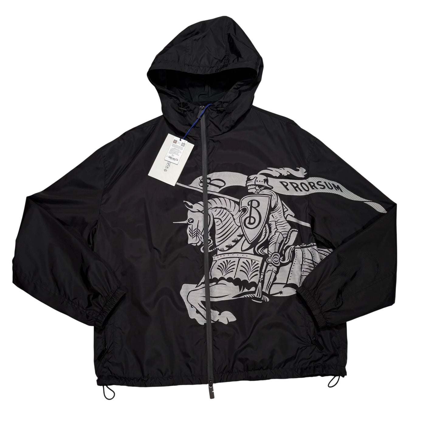 Burberry Black Hooded Windbreaker Box Fit Jacket