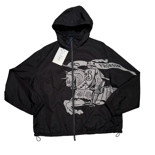 Burberry Black Hooded Windbreaker Box Fit Jacket