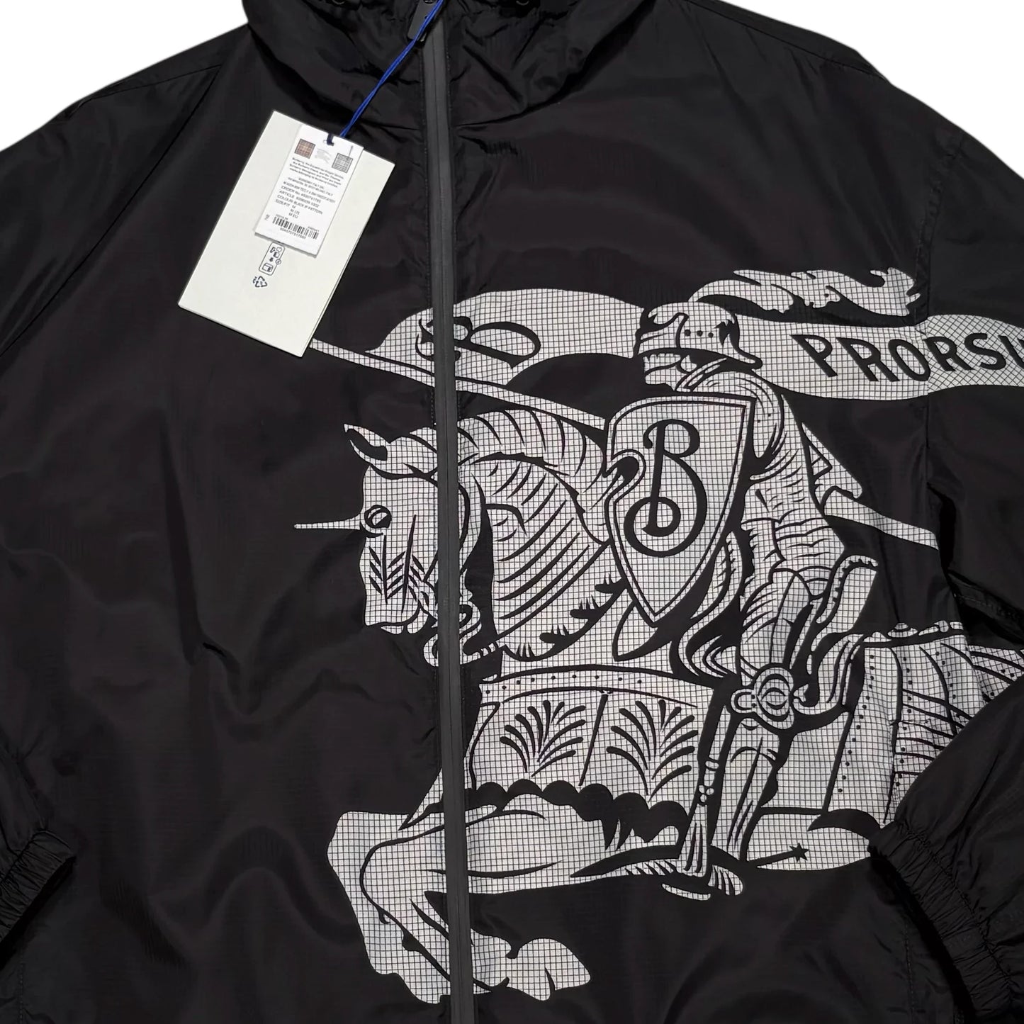 Burberry Black Hooded Windbreaker Box Fit Jacket