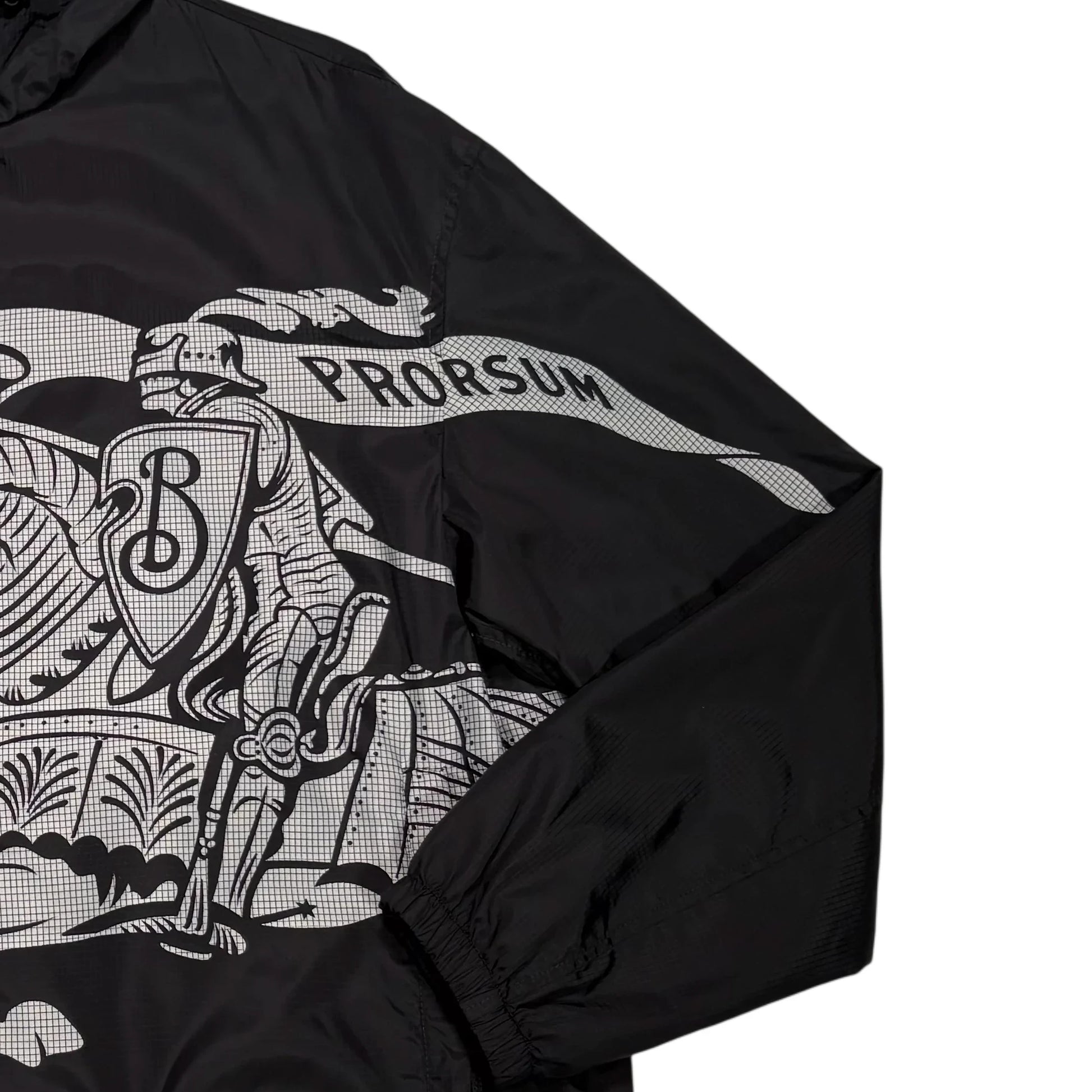 Burberry Black Hooded Windbreaker Box Fit Jacket