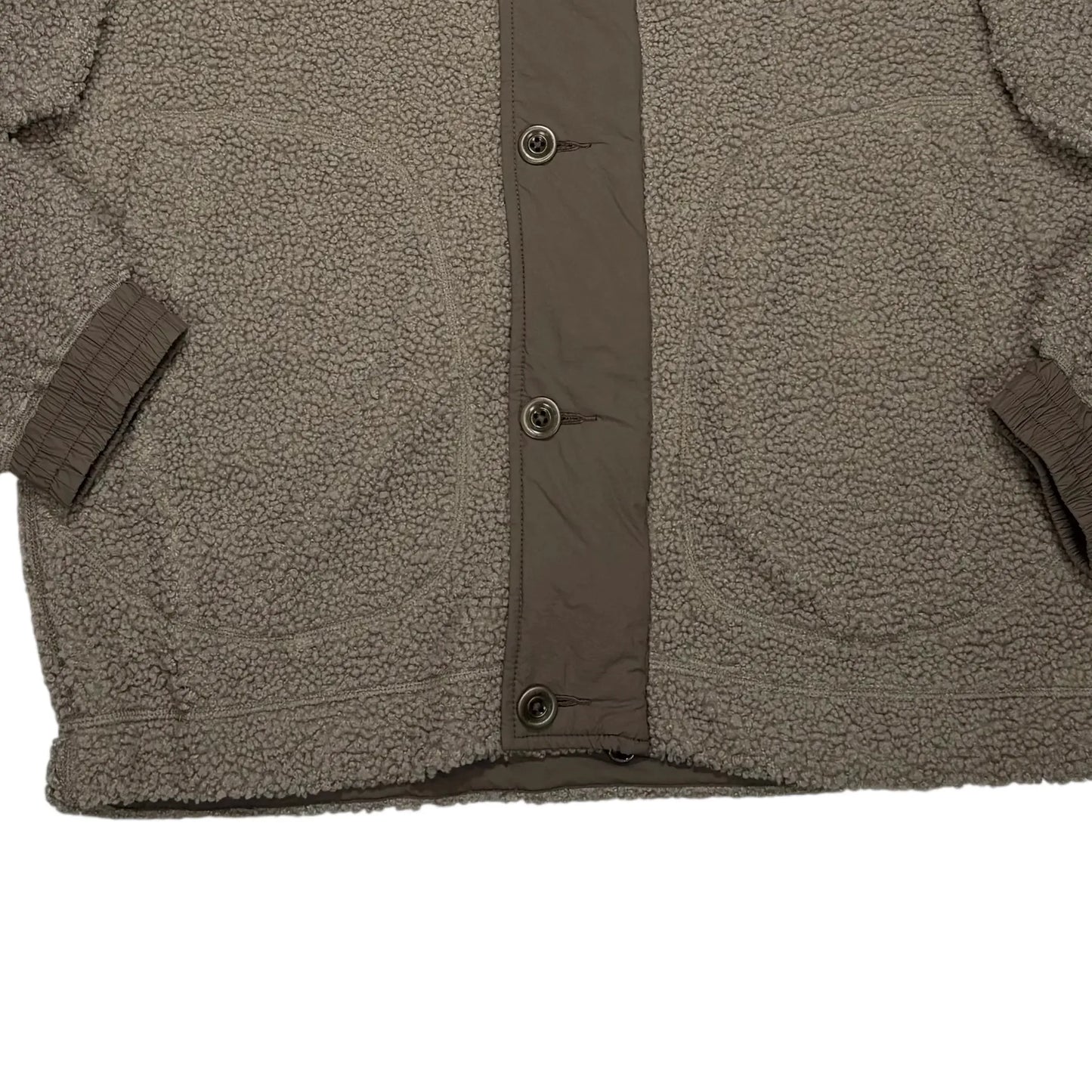 CP Company Beige Hooded Polar Fleece Shell Jacket