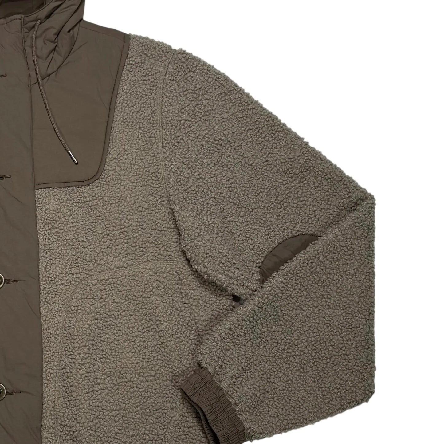 CP Company Beige Hooded Polar Fleece Shell Jacket