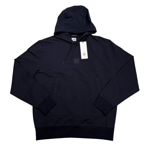CP Company Navy Rubberised Logo Hoodie