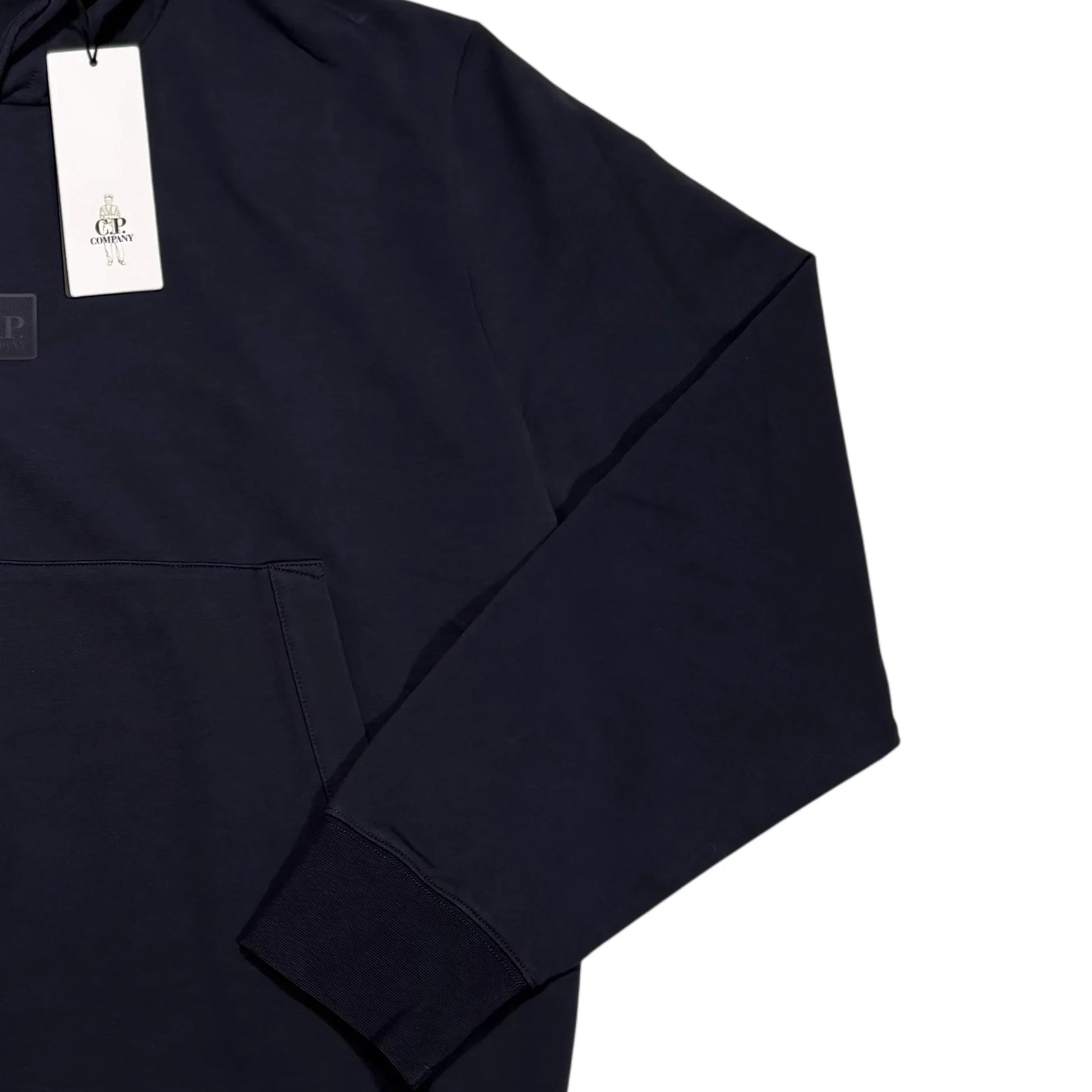 CP Company Navy Rubberised Logo Hoodie