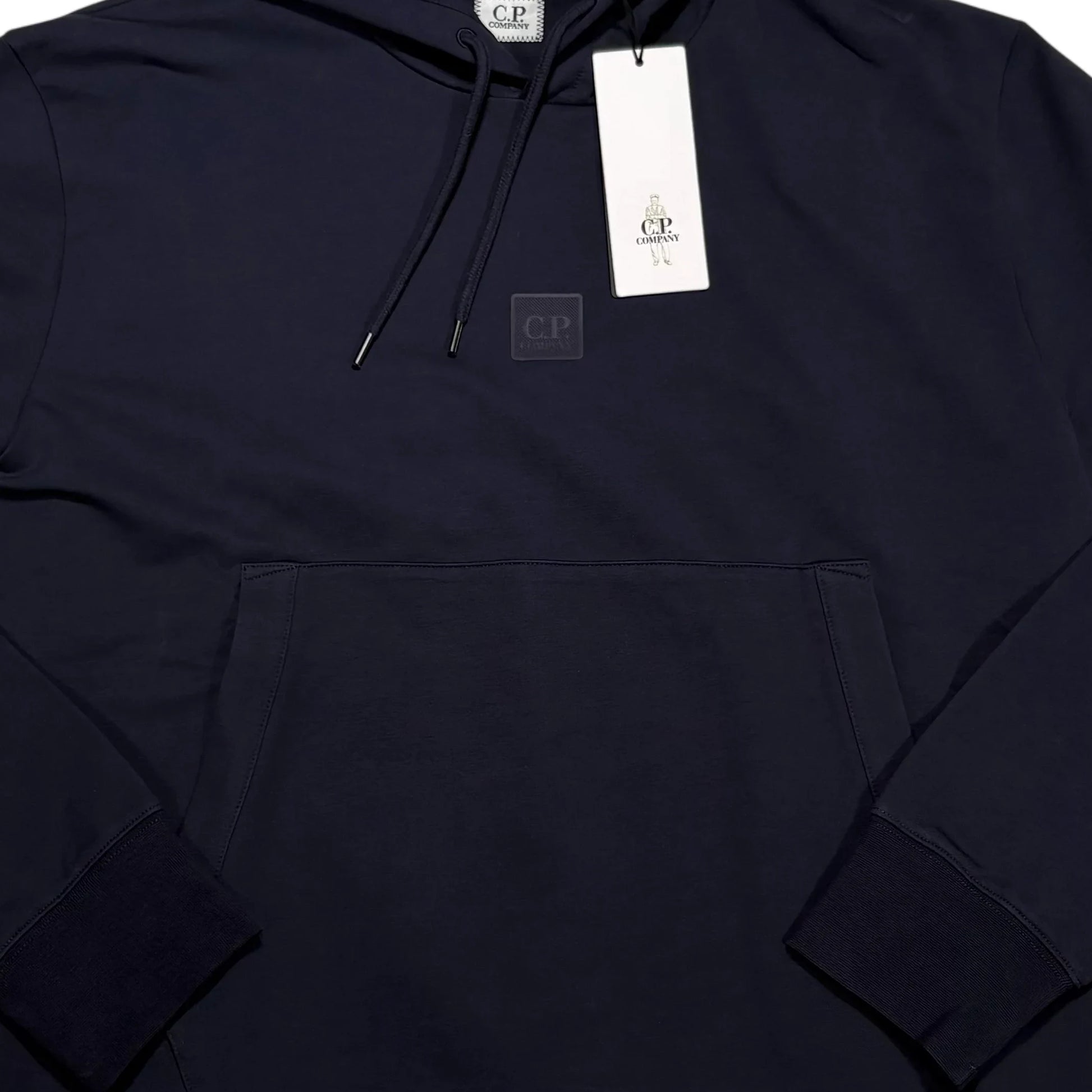 CP Company Navy Rubberised Logo Hoodie