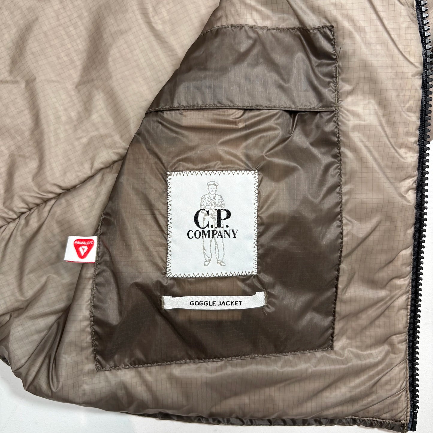 CP Company Brown Hooded Padded Nada Shell Gilet