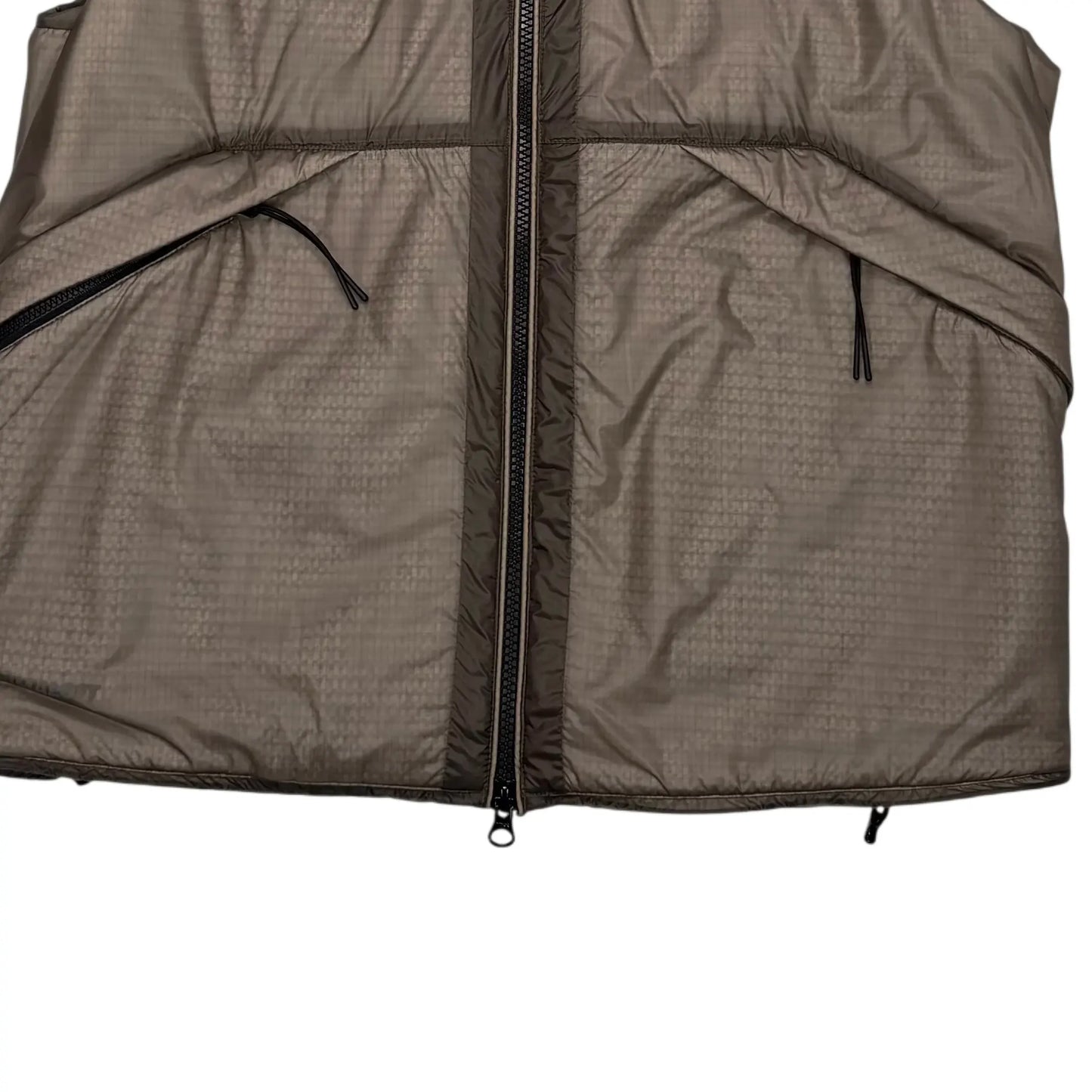 CP Company Brown Hooded Padded Nada Shell Gilet