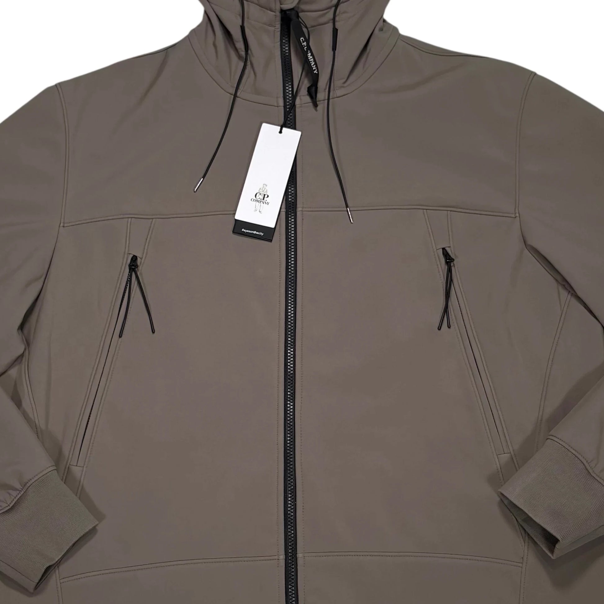 CP Company Brown Hooded Double Goggle Soft-shell Jacket