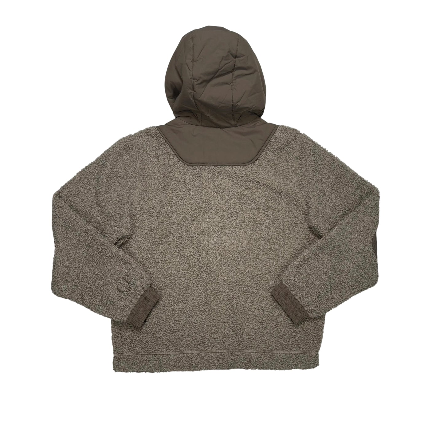 CP Company Beige Hooded Polar Fleece Shell Jacket