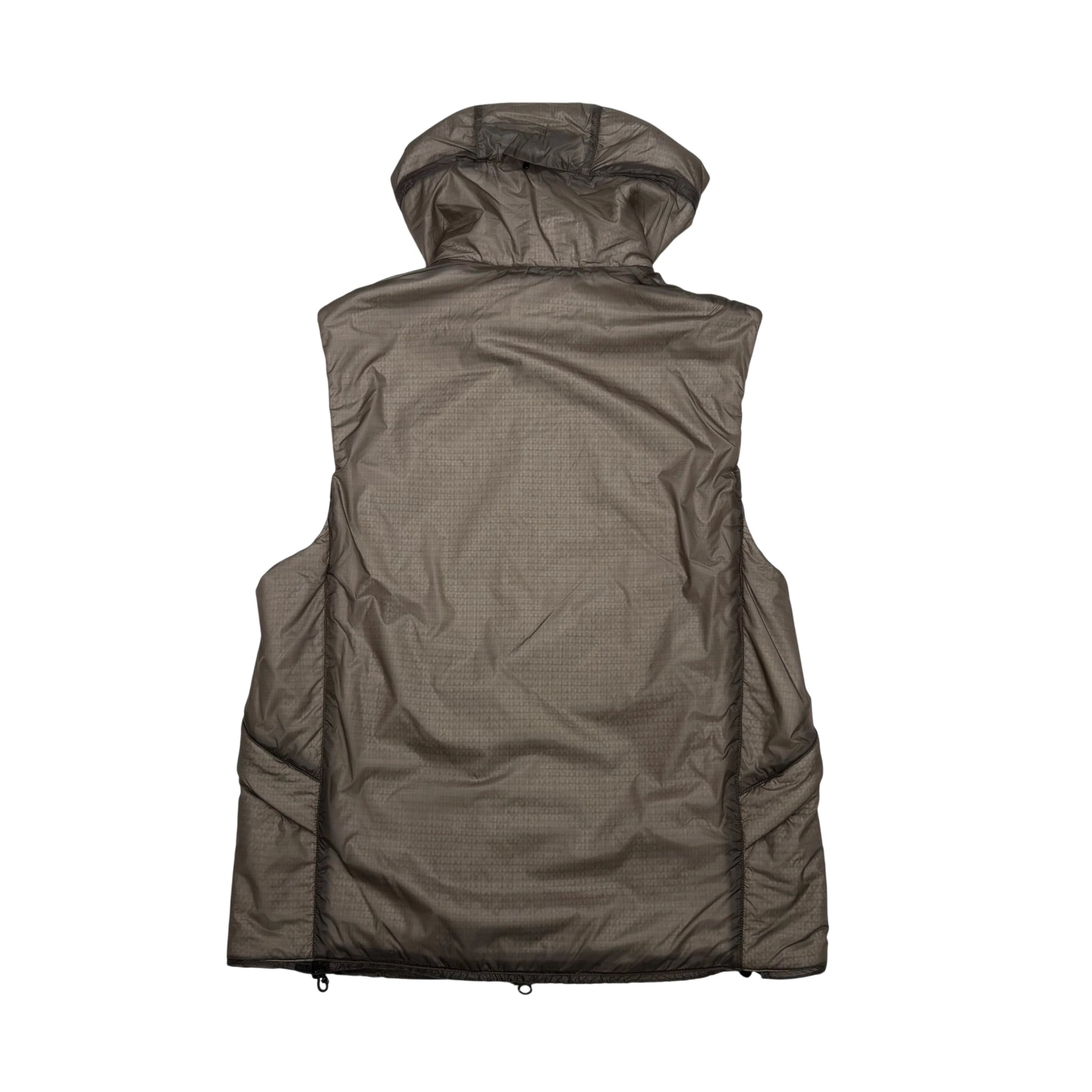 CP Company Brown Hooded Padded Nada Shell Gilet