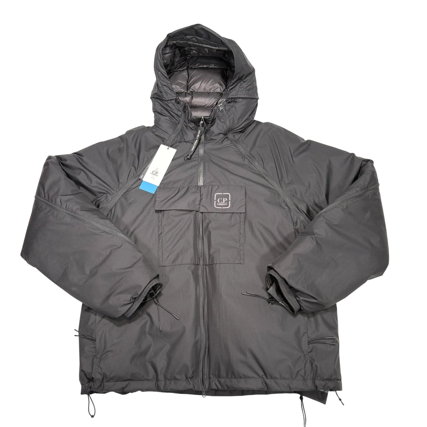 CP Company Metropolis Series Black Hooded Technical Puffer Jacket