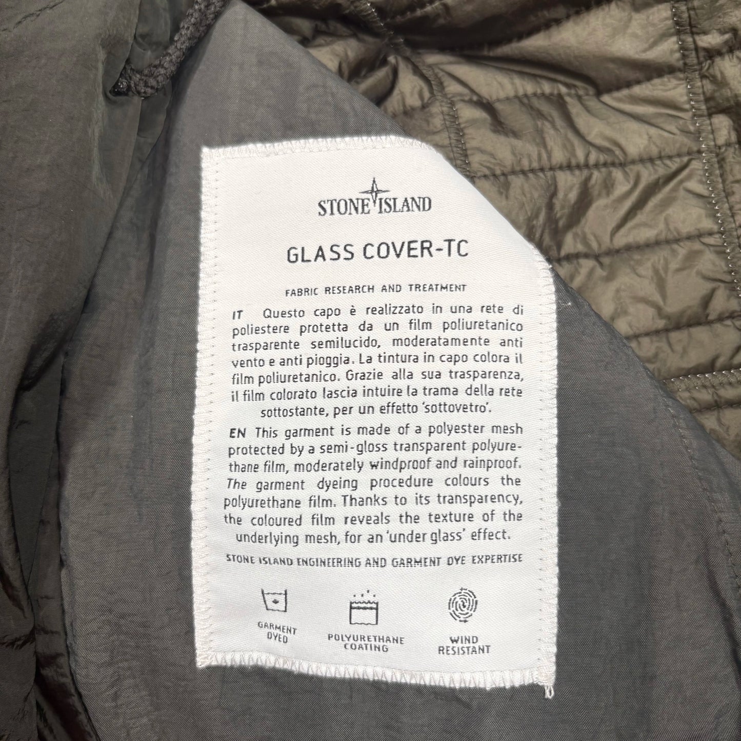 Stone Island Green Hooded Technical Glass Cover-TC Jacket
