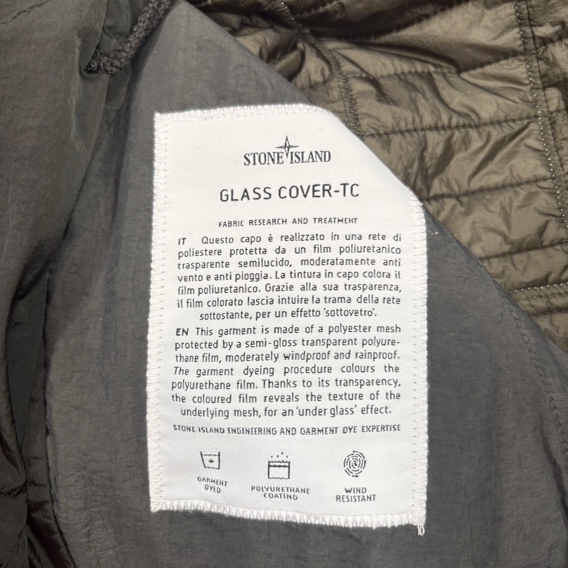Stone Island Green Hooded Technical Glass Cover-TC Jacket