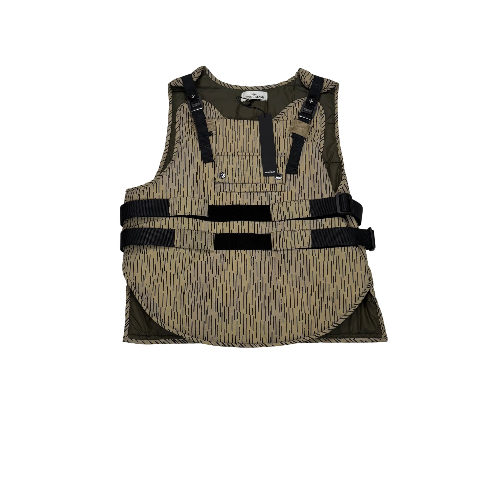 Stone Island Beige Rain Camo Tactical Gilet