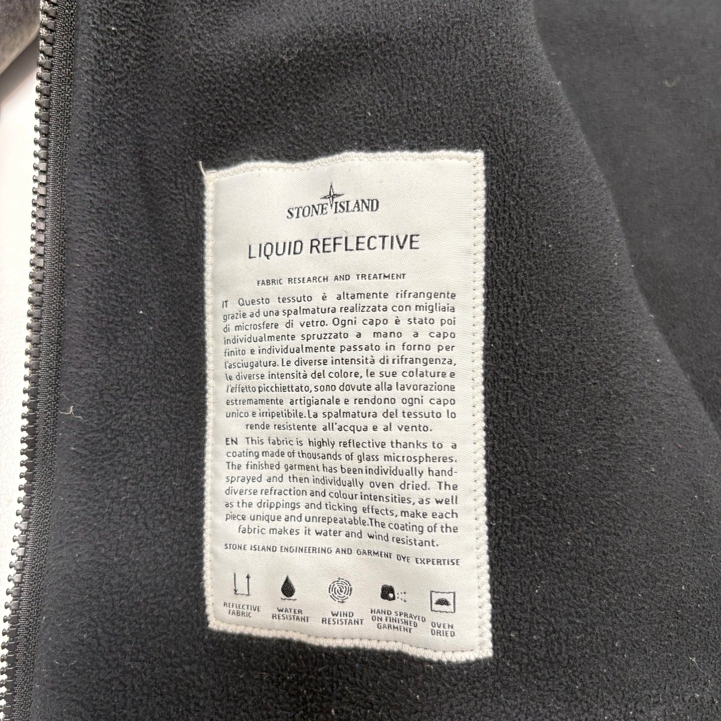 Stone Island Grey Liquid Reflective Coat