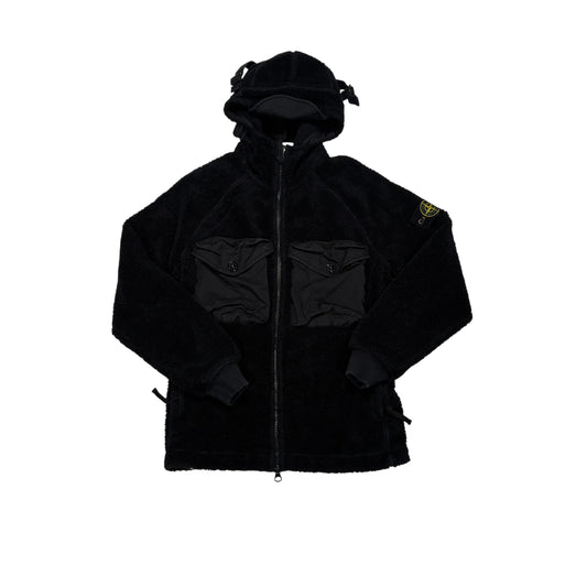 Stone Island Black Hooded Fleece Jacket