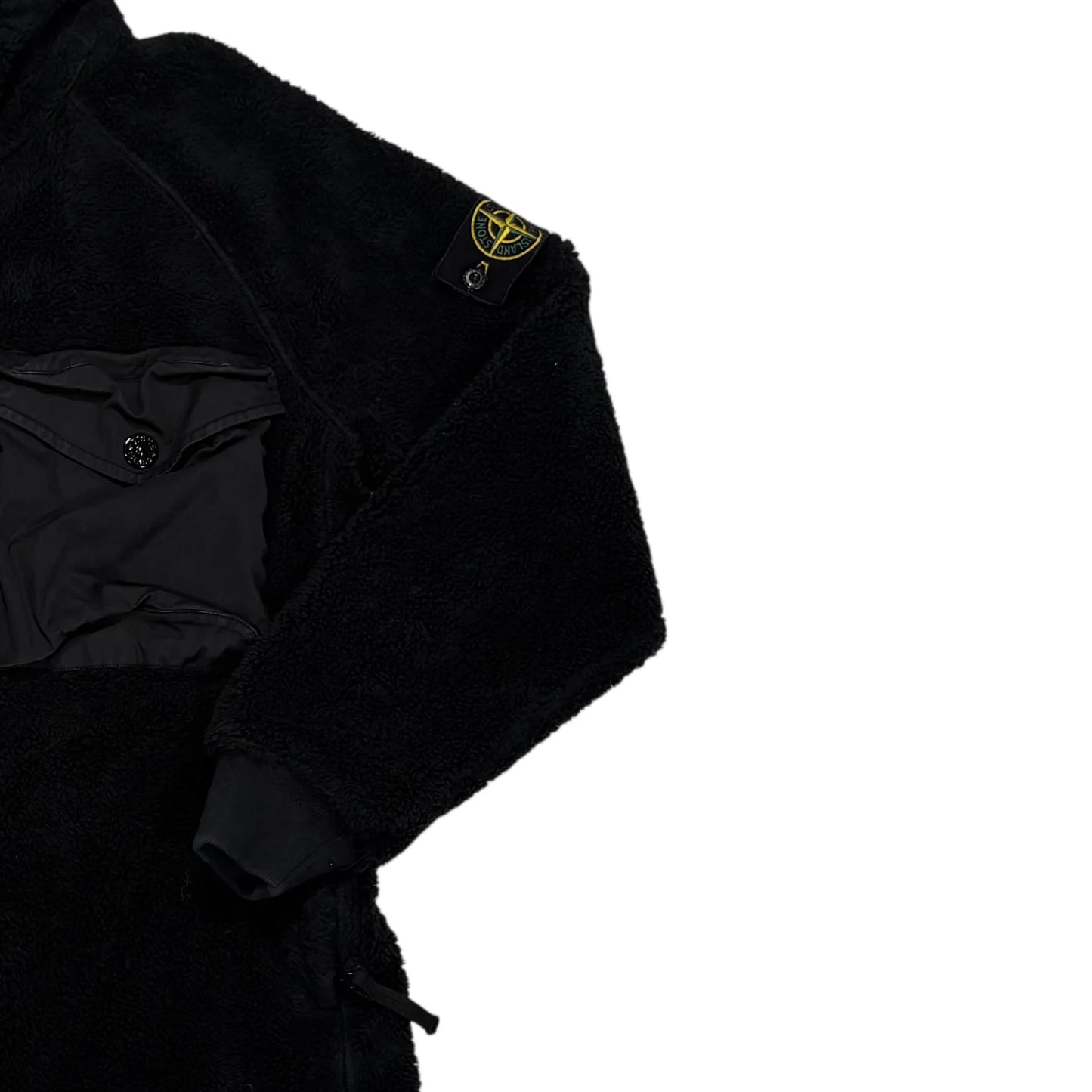 Stone Island Black Hooded Fleece Jacket