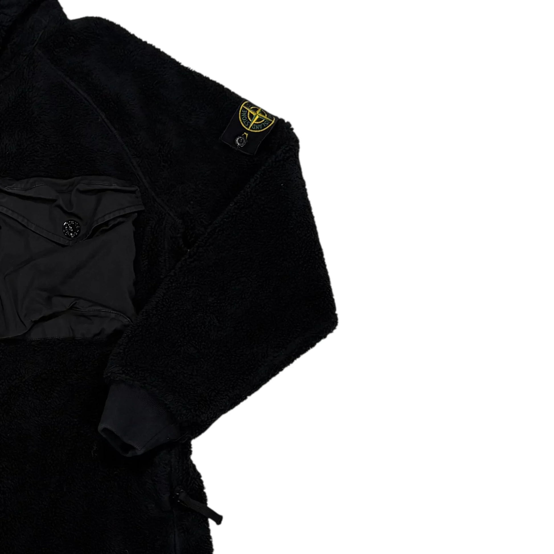Stone Island Black Hooded Fleece Jacket