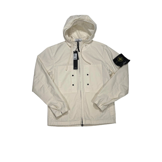 Stone Island White Supima Cotton Twill Stretch-TC Jacket
