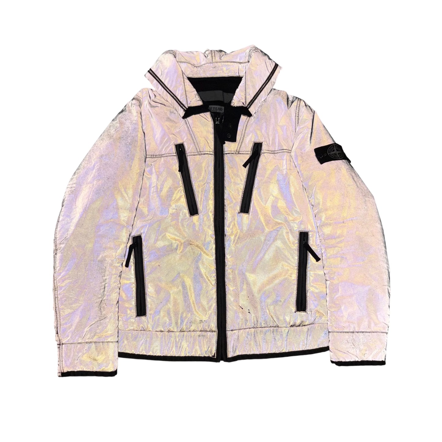 Stone Island Grey Liquid Reflective Coat