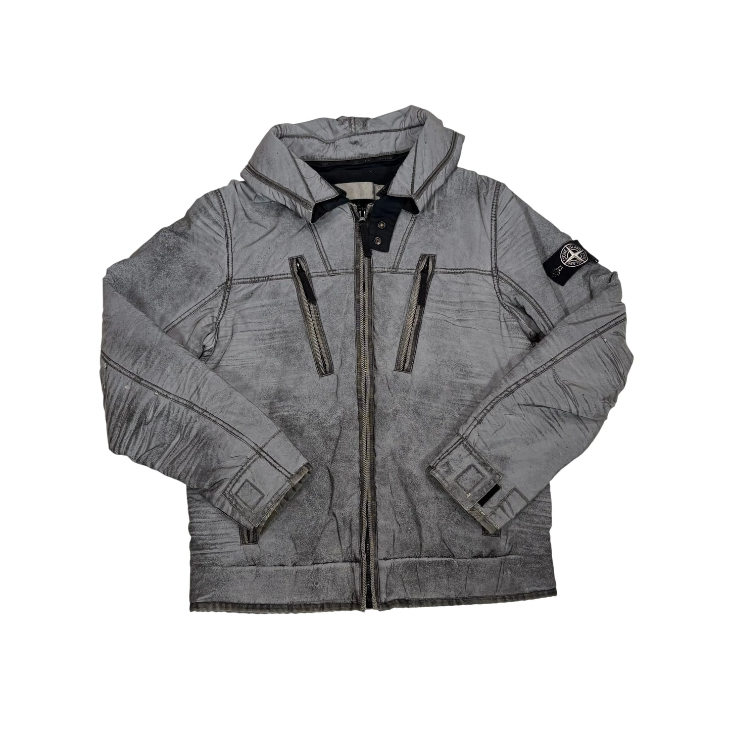 Stone Island Grey Liquid Reflective Coat