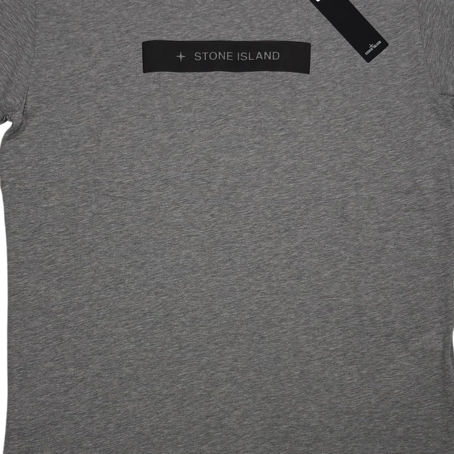 Stone Island Grey Rubberised Spell Out Logo T-shirt