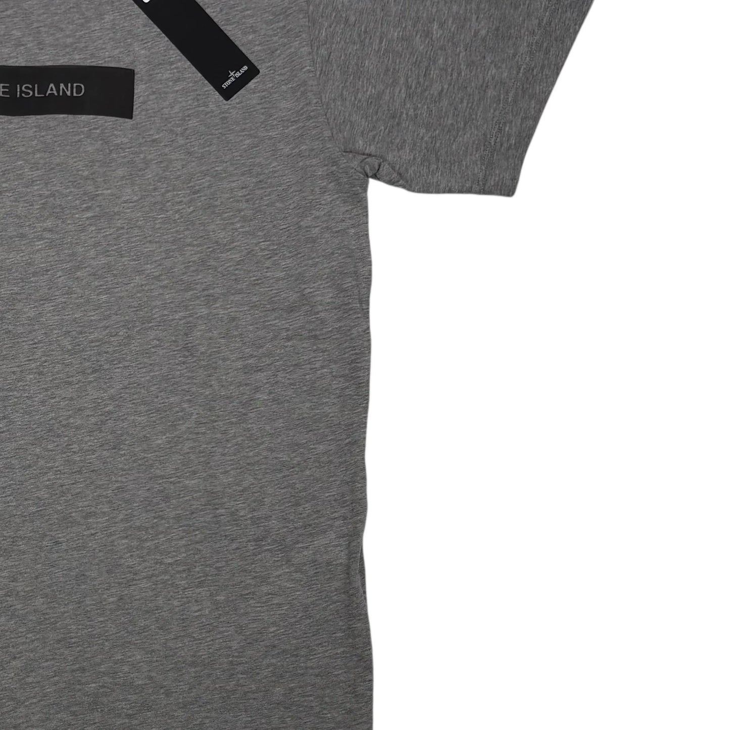 Stone Island Grey Rubberised Spell Out Logo T-shirt