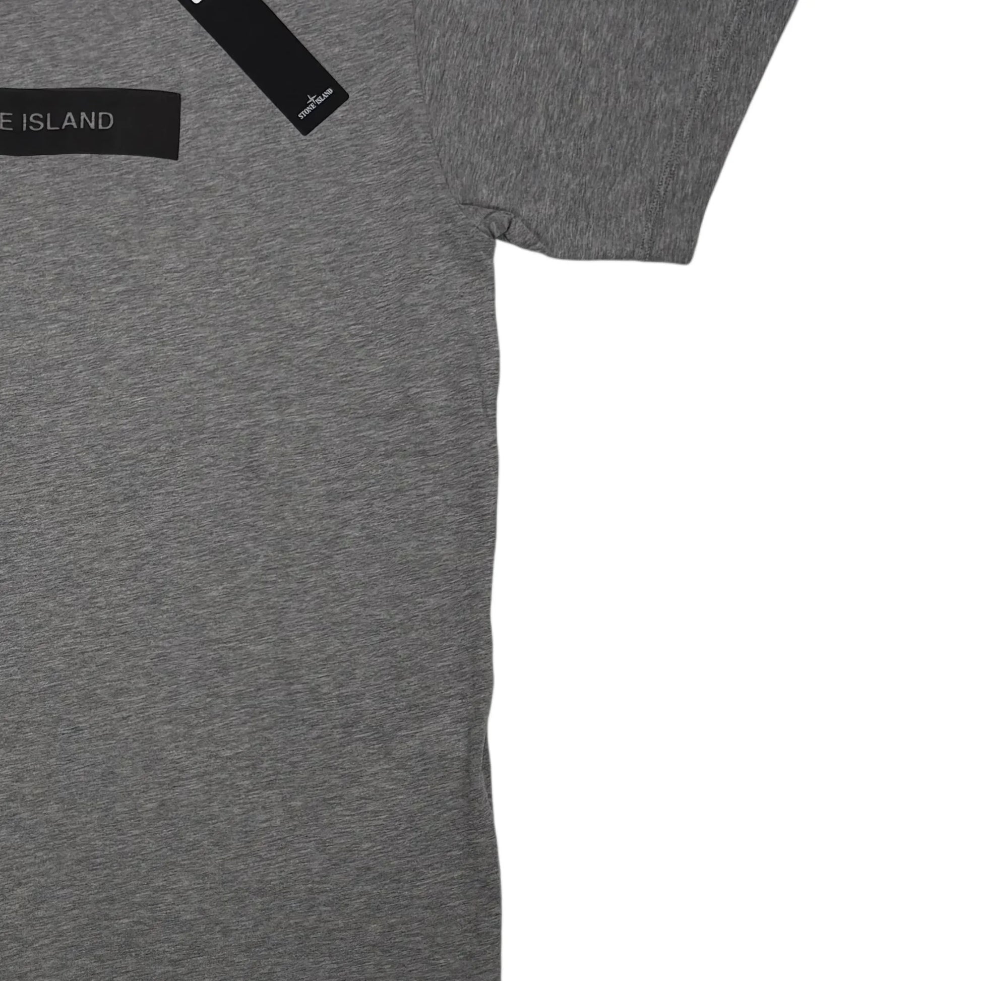 Stone Island Grey Rubberised Spell Out Logo T-shirt