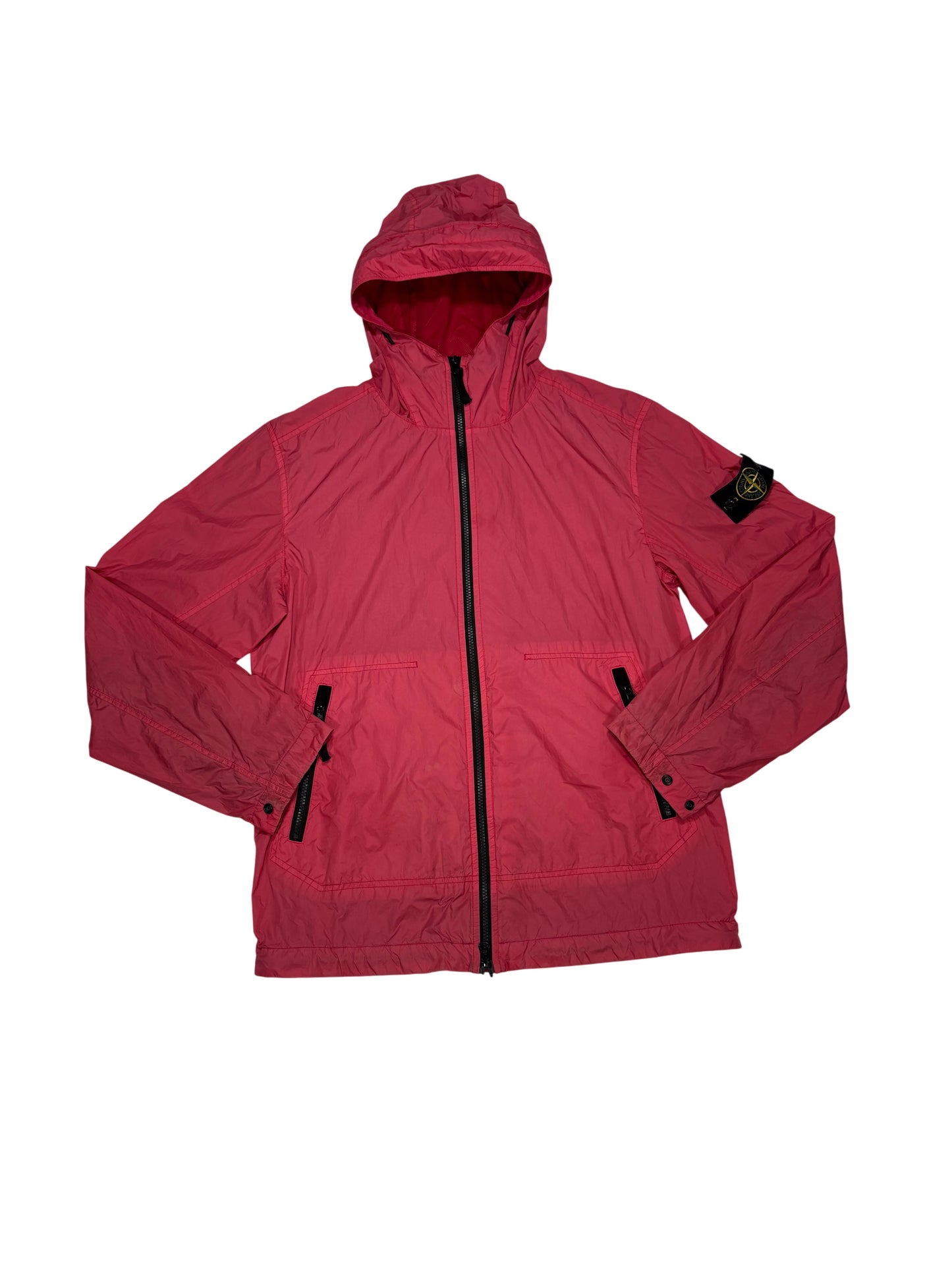 Stone Island Pink Garment Dyed Crinkle Reps Hooded Jacket