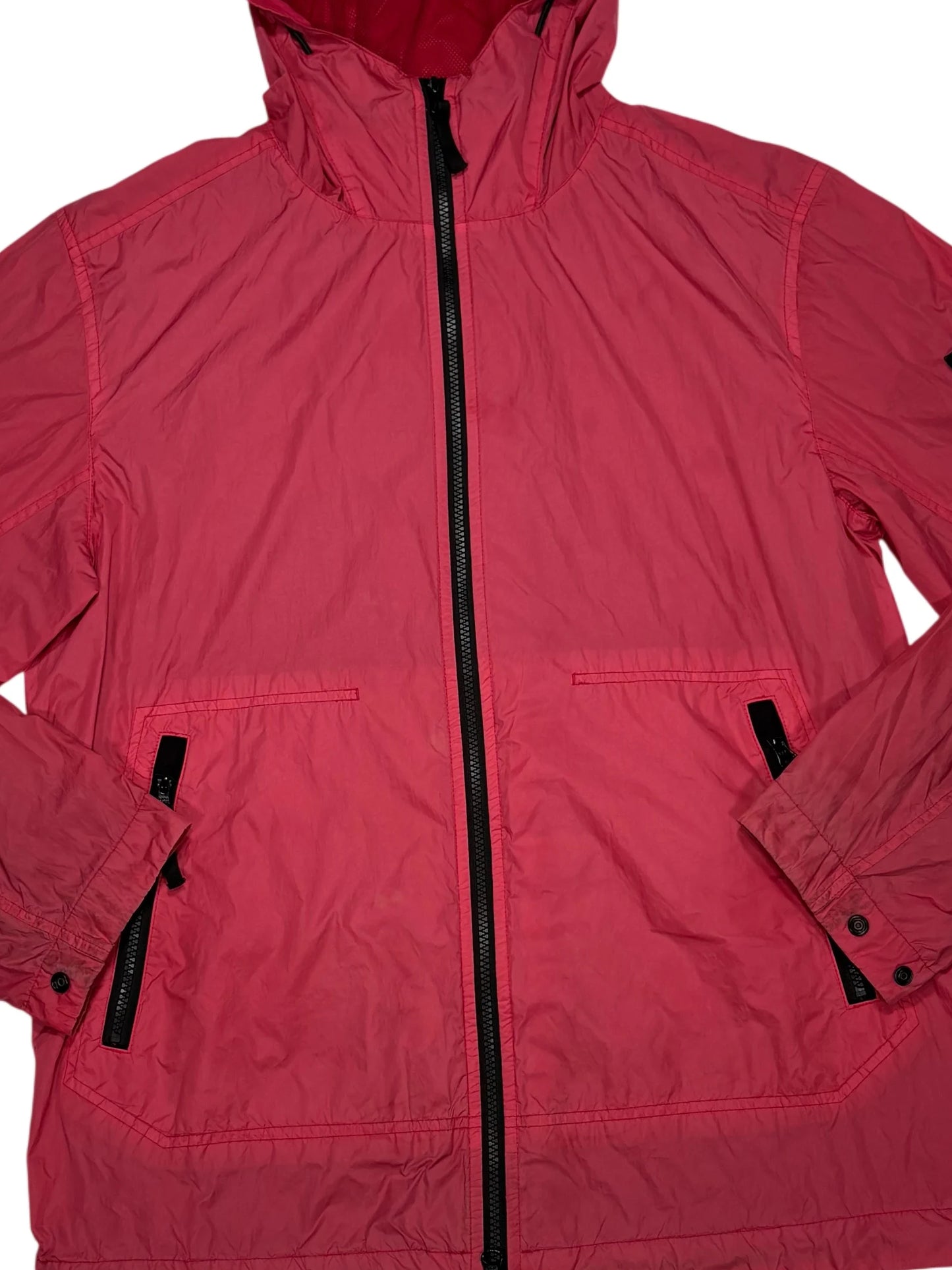 Stone Island Pink Garment Dyed Crinkle Reps Hooded Jacket