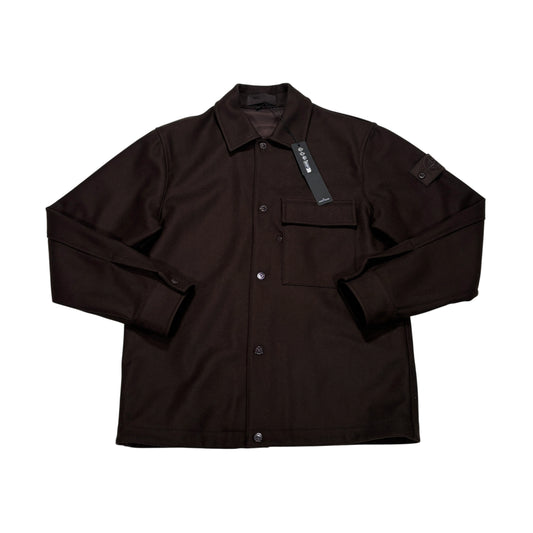 Stone Island Brown Button Up Ghost Piece Overshirt Jacket
