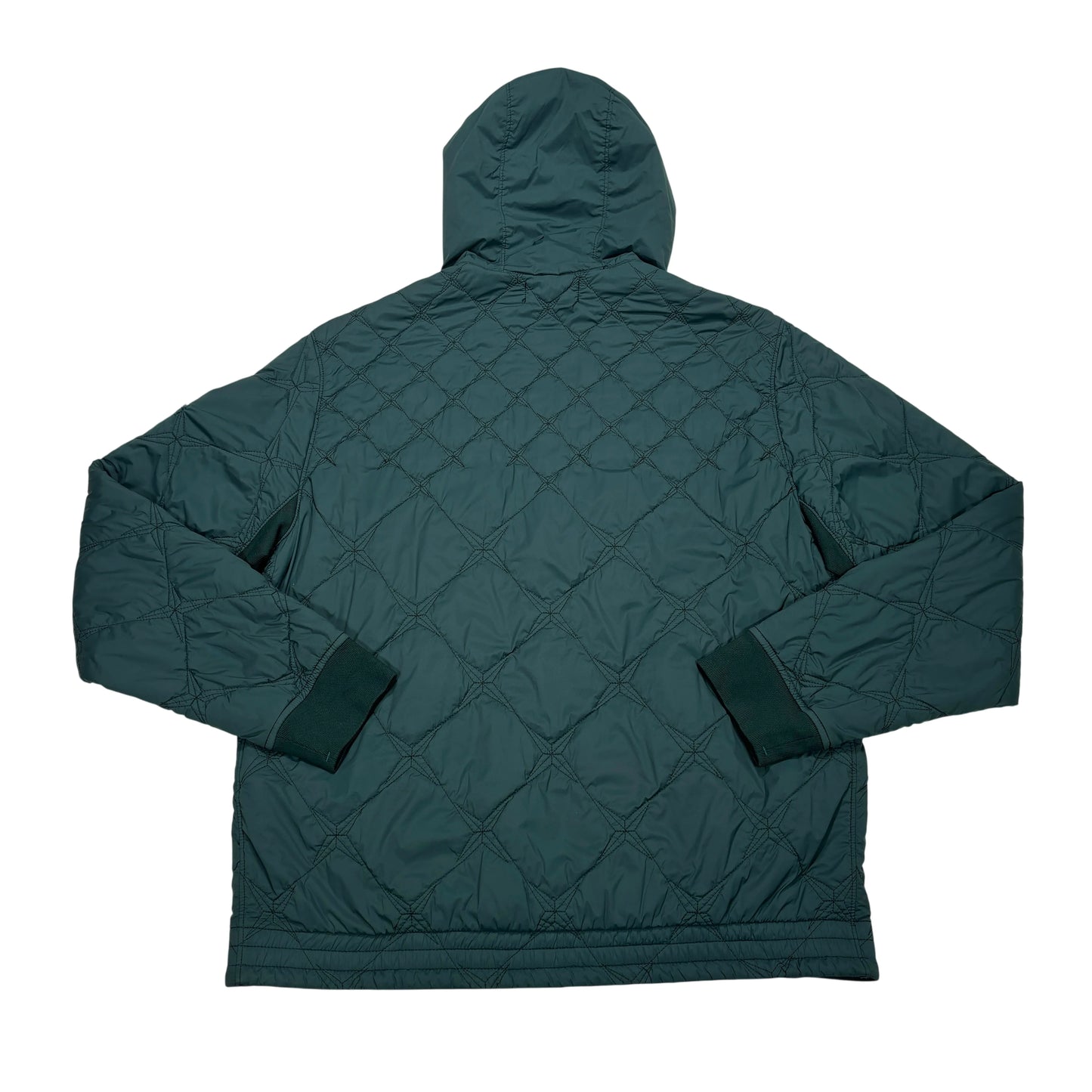 Stone Island Green Skin Touch Nylon Stella with Primaloft-TC Hooded Quilted Jacket