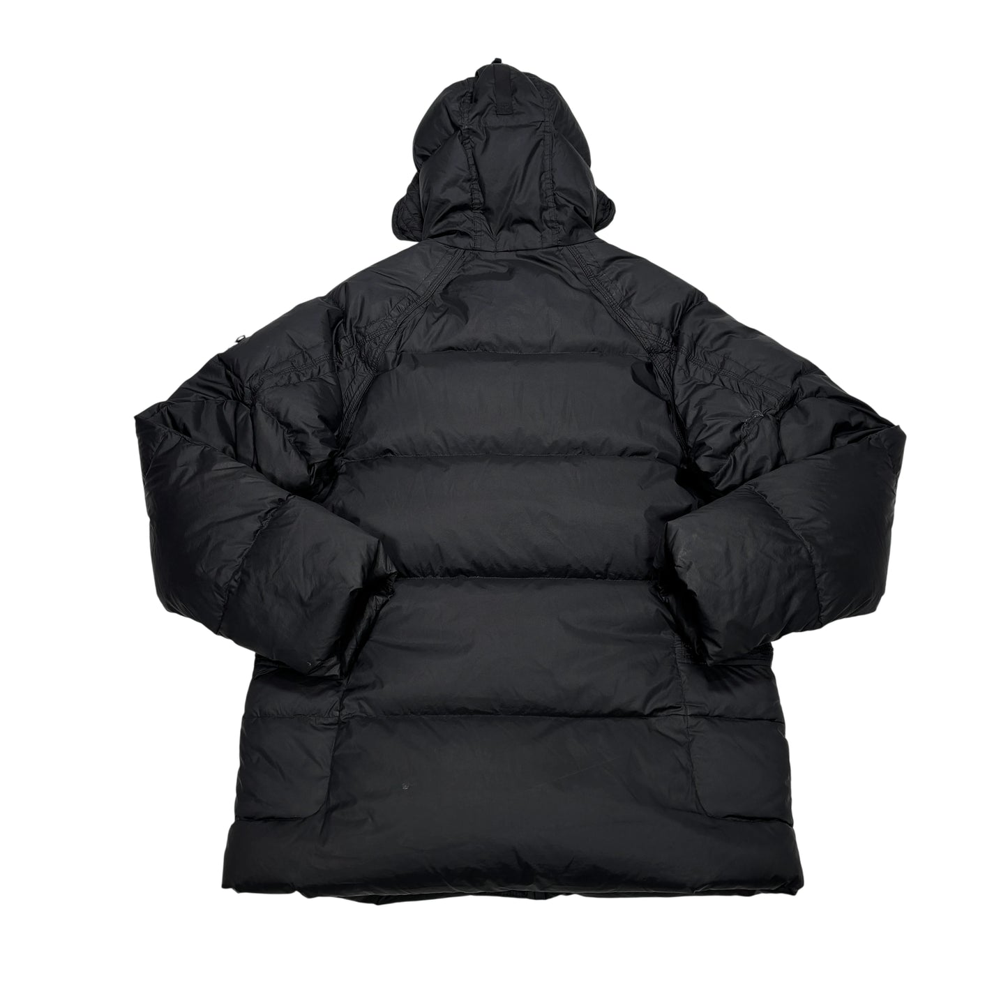 Stone Island Black Goose Down Mesh Badge Puffer Parka Jacket