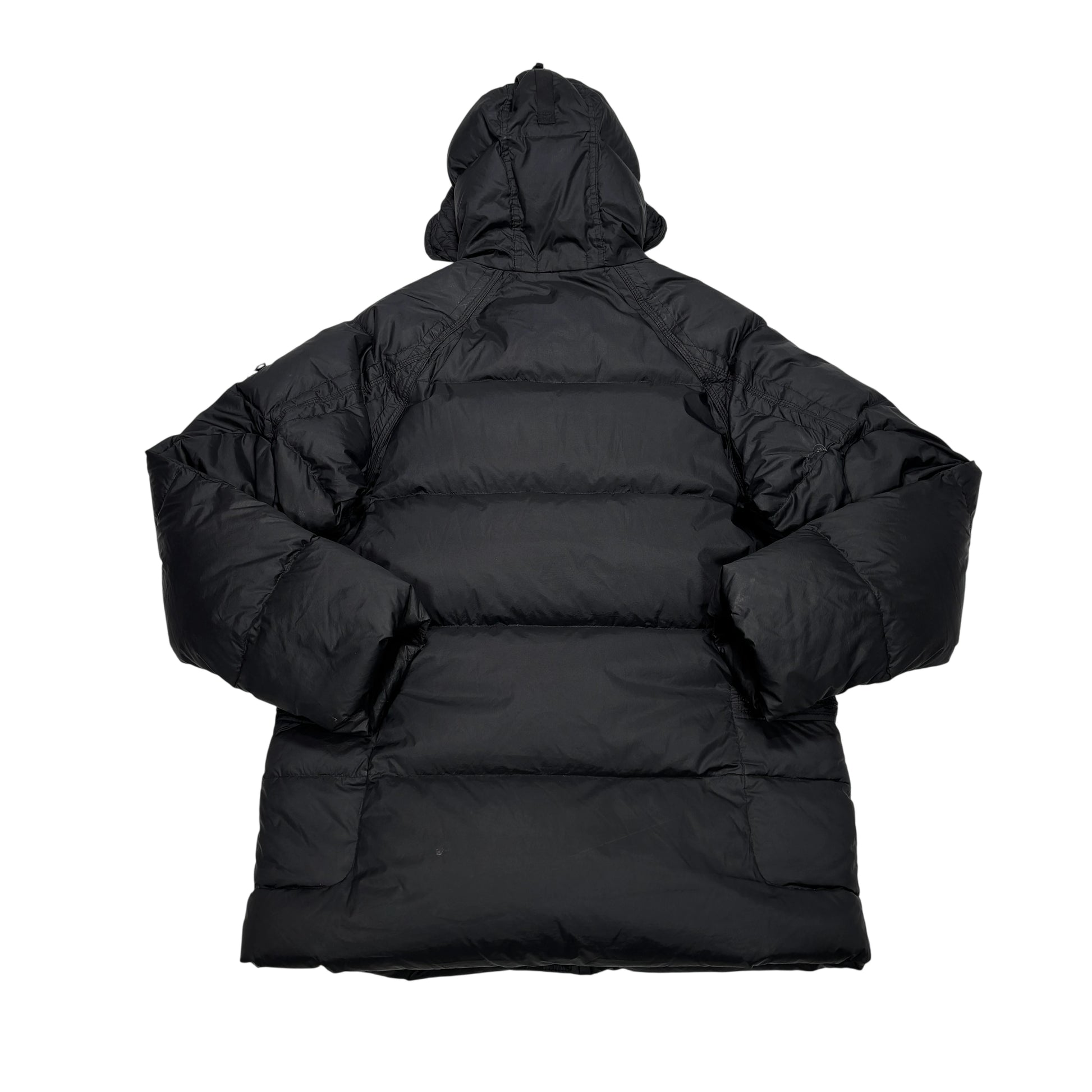 Stone Island Black Goose Down Mesh Badge Puffer Parka Jacket