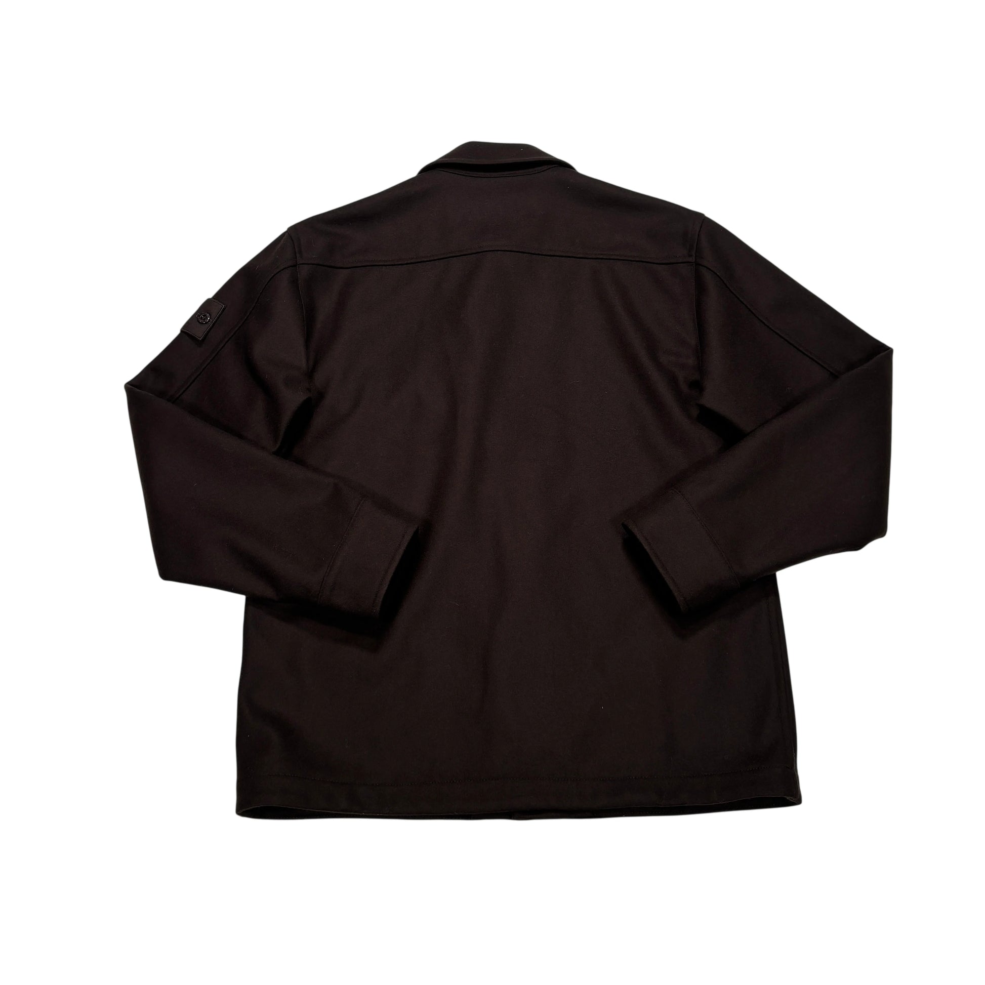 Stone Island Brown Button Up Ghost Piece Overshirt Jacket