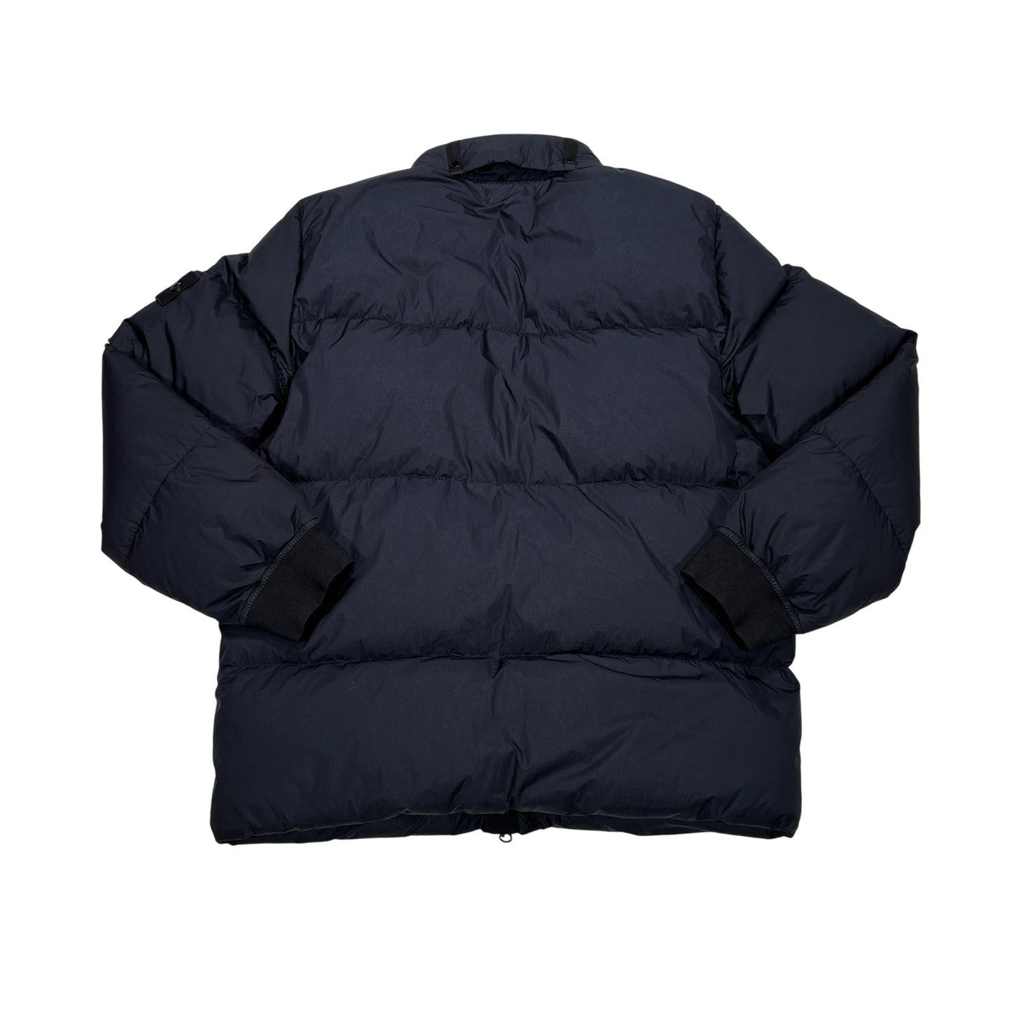 Stone Island Navy Blue Garment Dyed Crinkle Reps NY Down with Hidden Hood Compass Patch Puffer Jacket