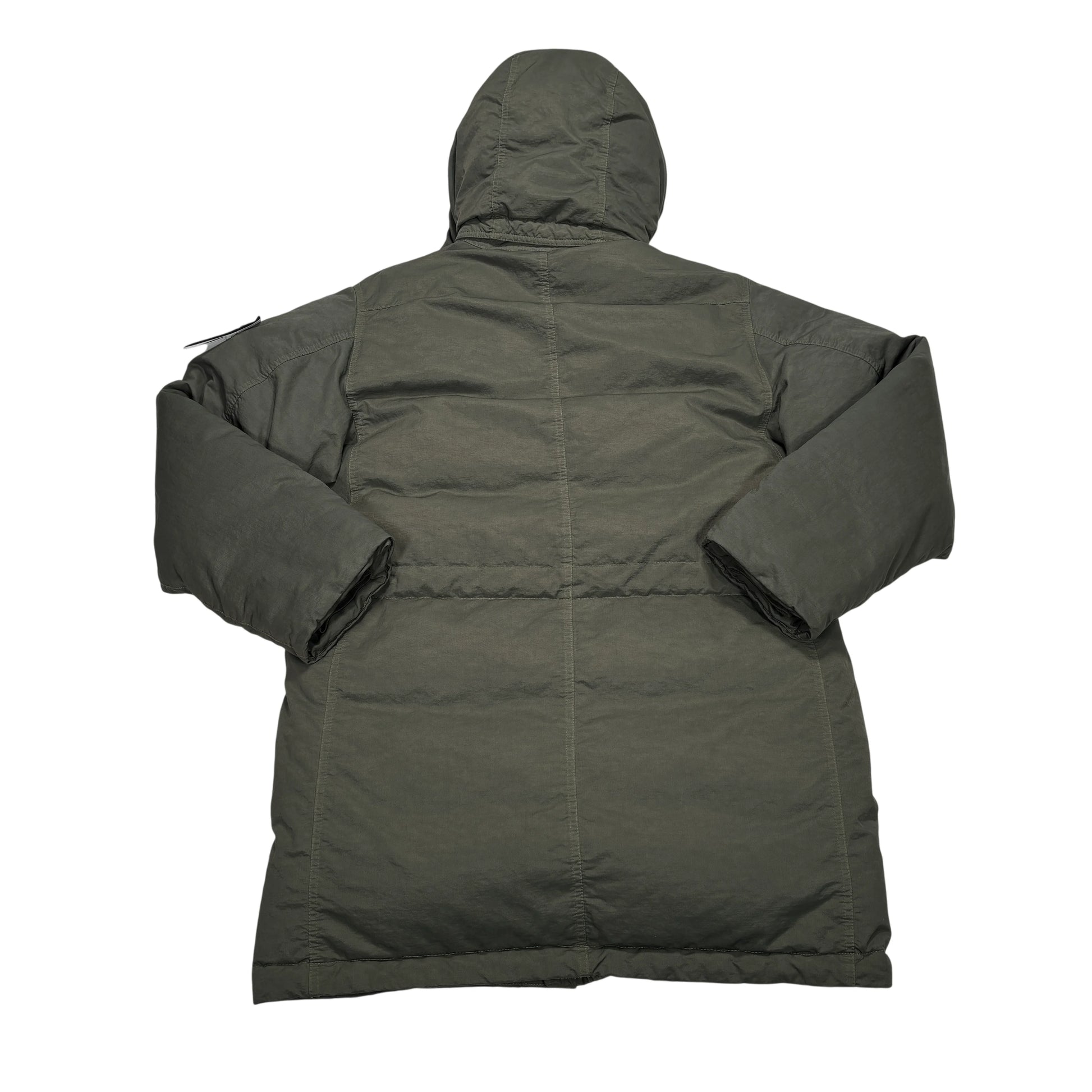 Stone Island Green Opaque Nylon Twill Down-TC Compass Patch Parka Coat