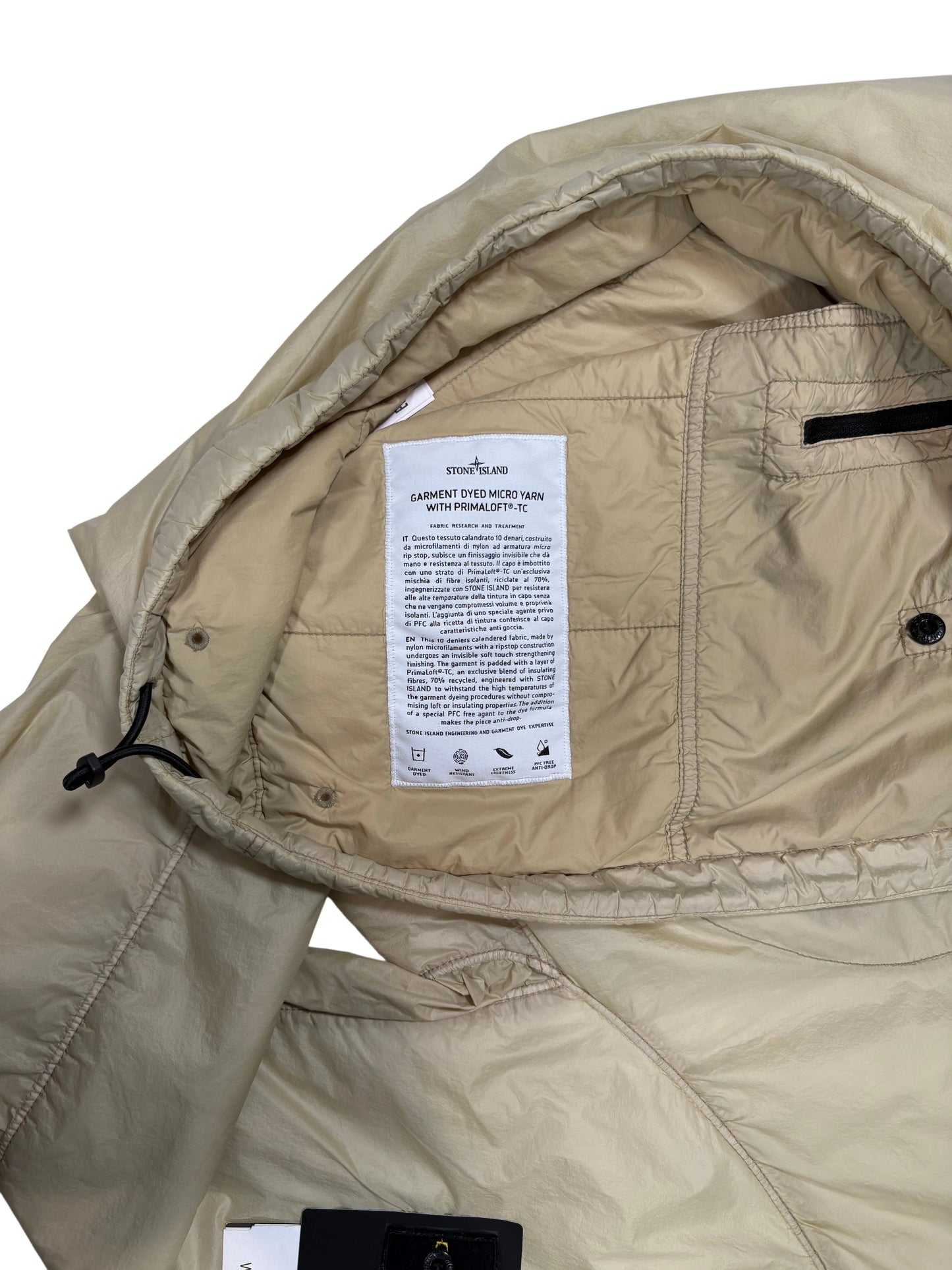 Stone Island Beige Garment Dyed Micro Yarn with Primaloft-TC Compass Patch Jacket