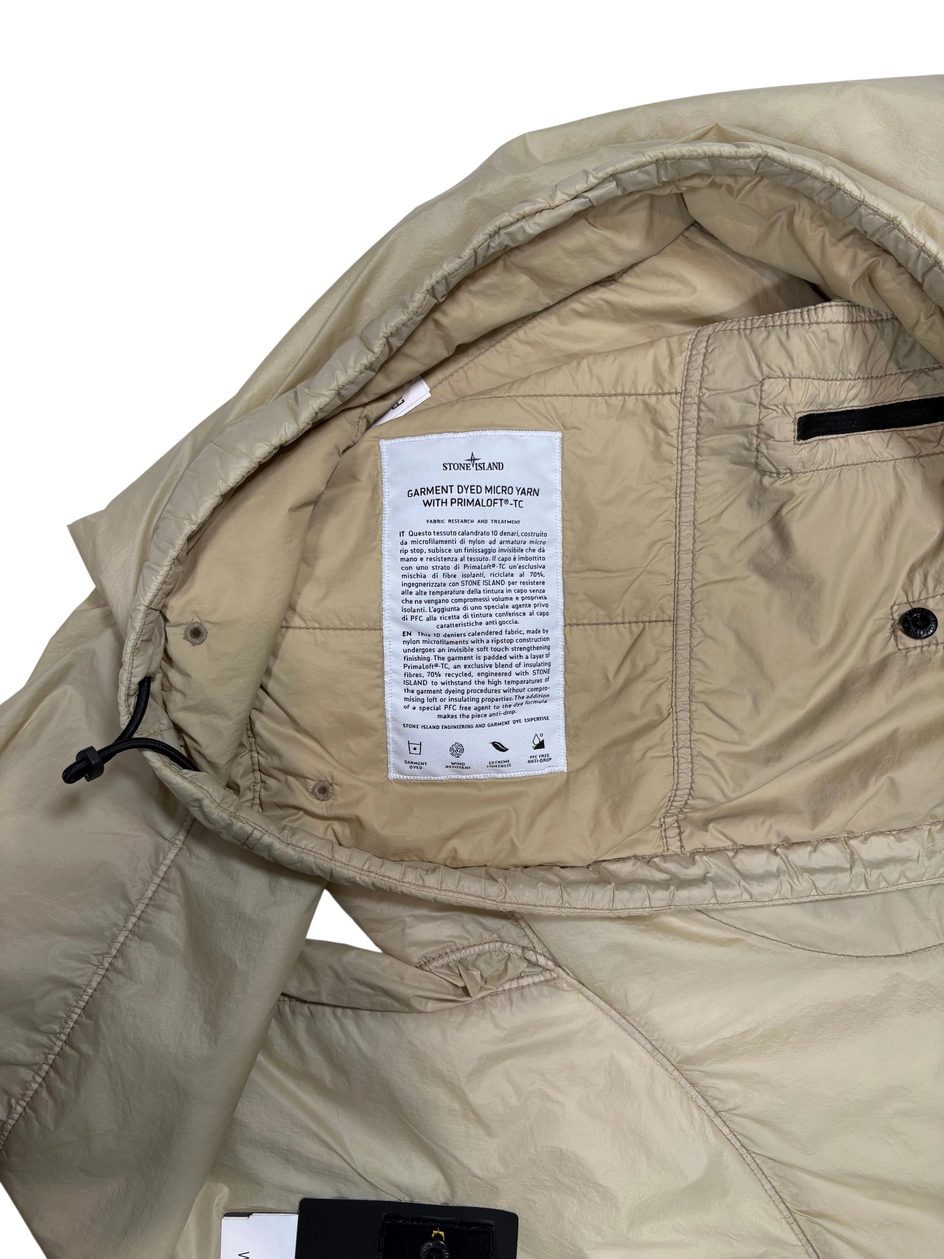 Stone Island Beige Garment Dyed Micro Yarn with Primaloft-TC Compass Patch Jacket