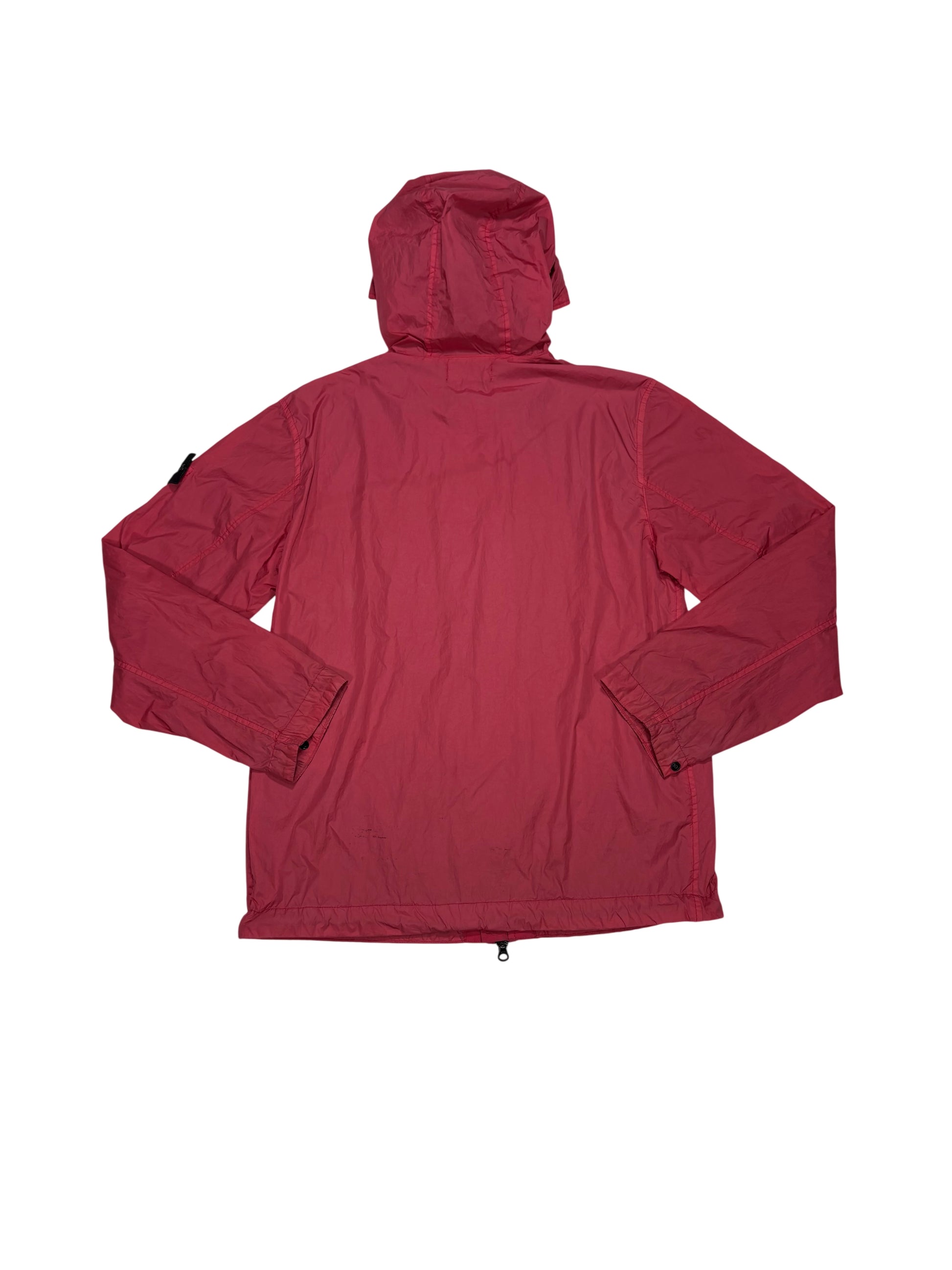 Stone Island Pink Garment Dyed Crinkle Reps Hooded Jacket