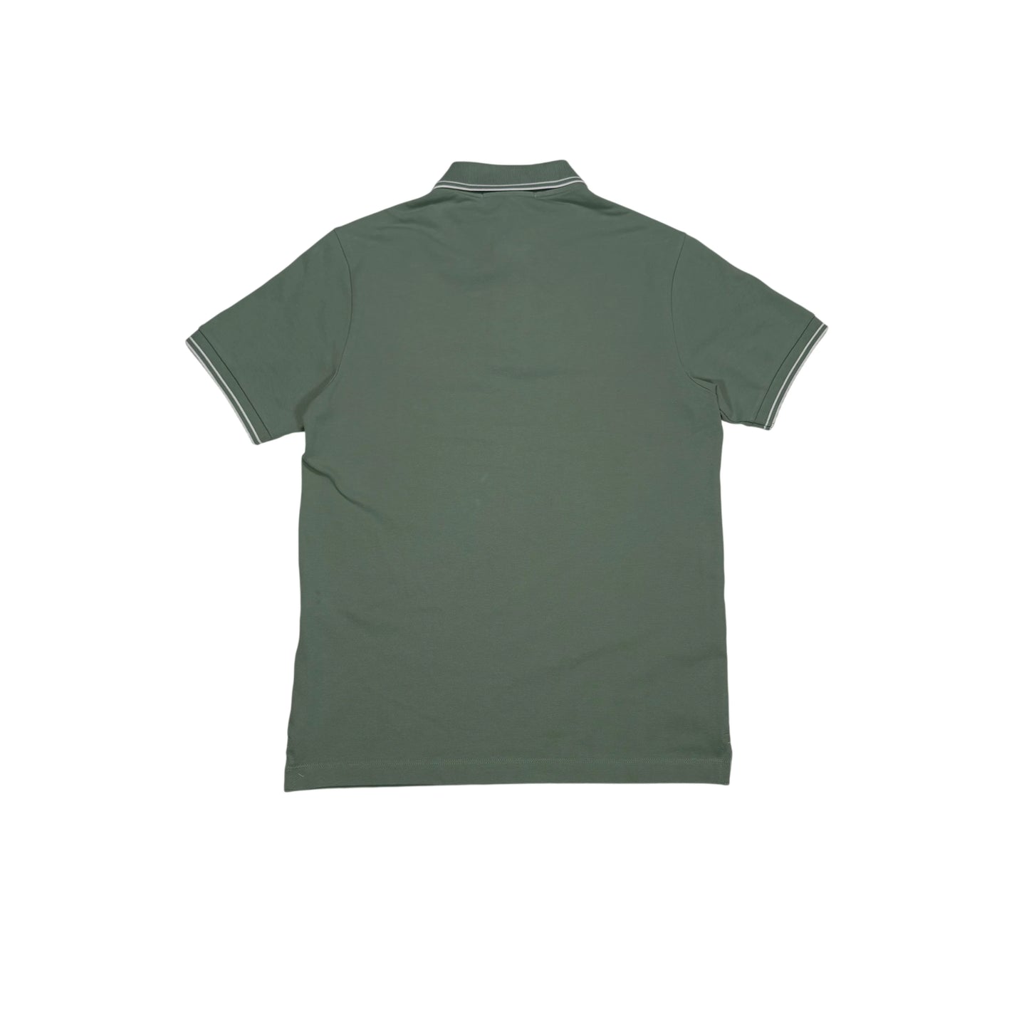 Stone Island Green Patch Logo with Stripes Polo Shirt