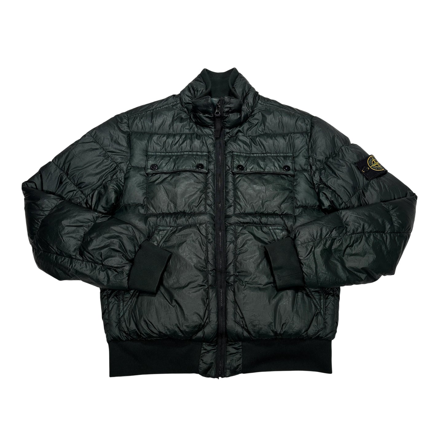 Stone Island Green Garment Dyed Down_26 GR X SQM_N Puffer Jacket